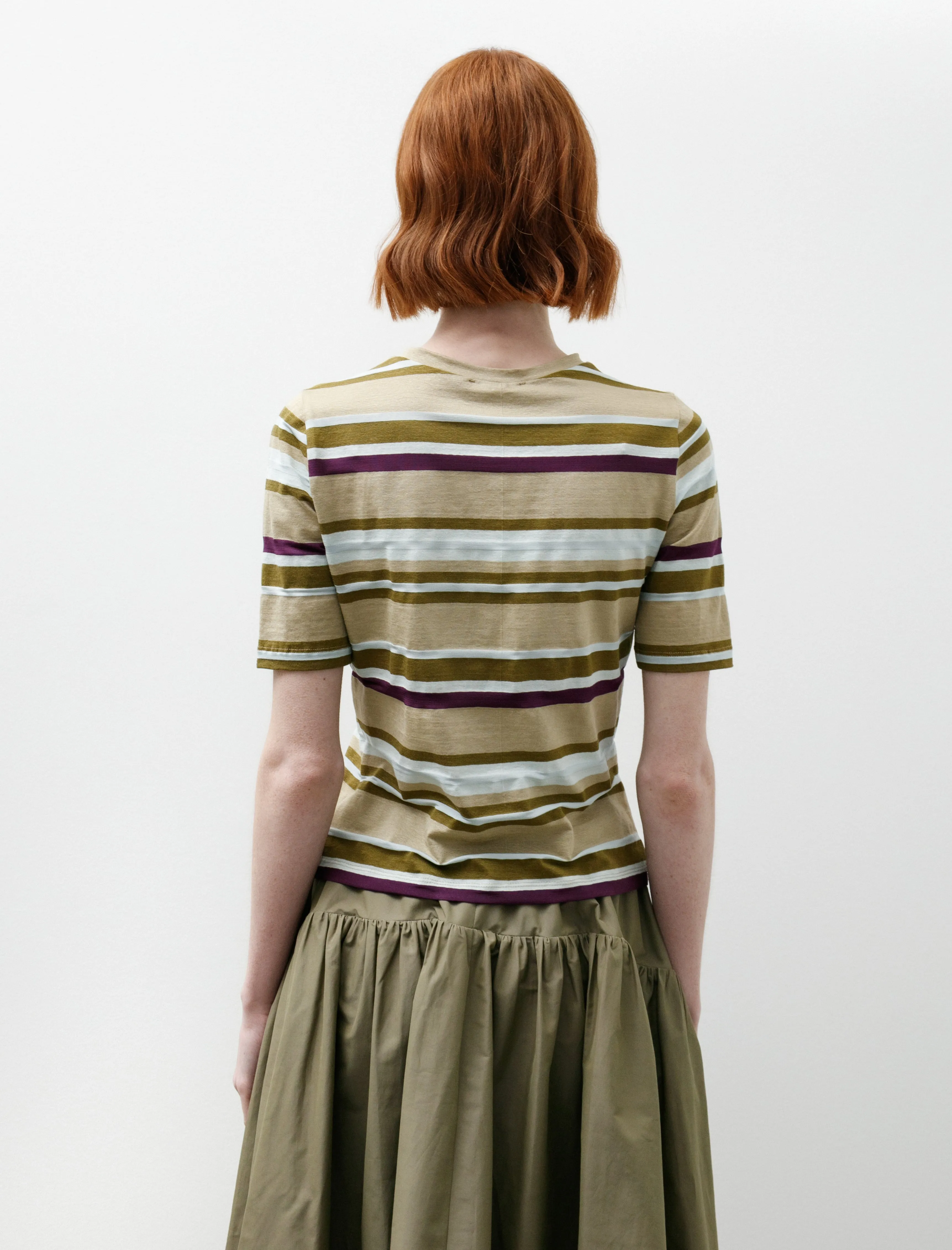 Short Sleeve Jersey Tee Linen Viscose Stripe sold by SHOP NEIGHBOR product image thumbnail 4