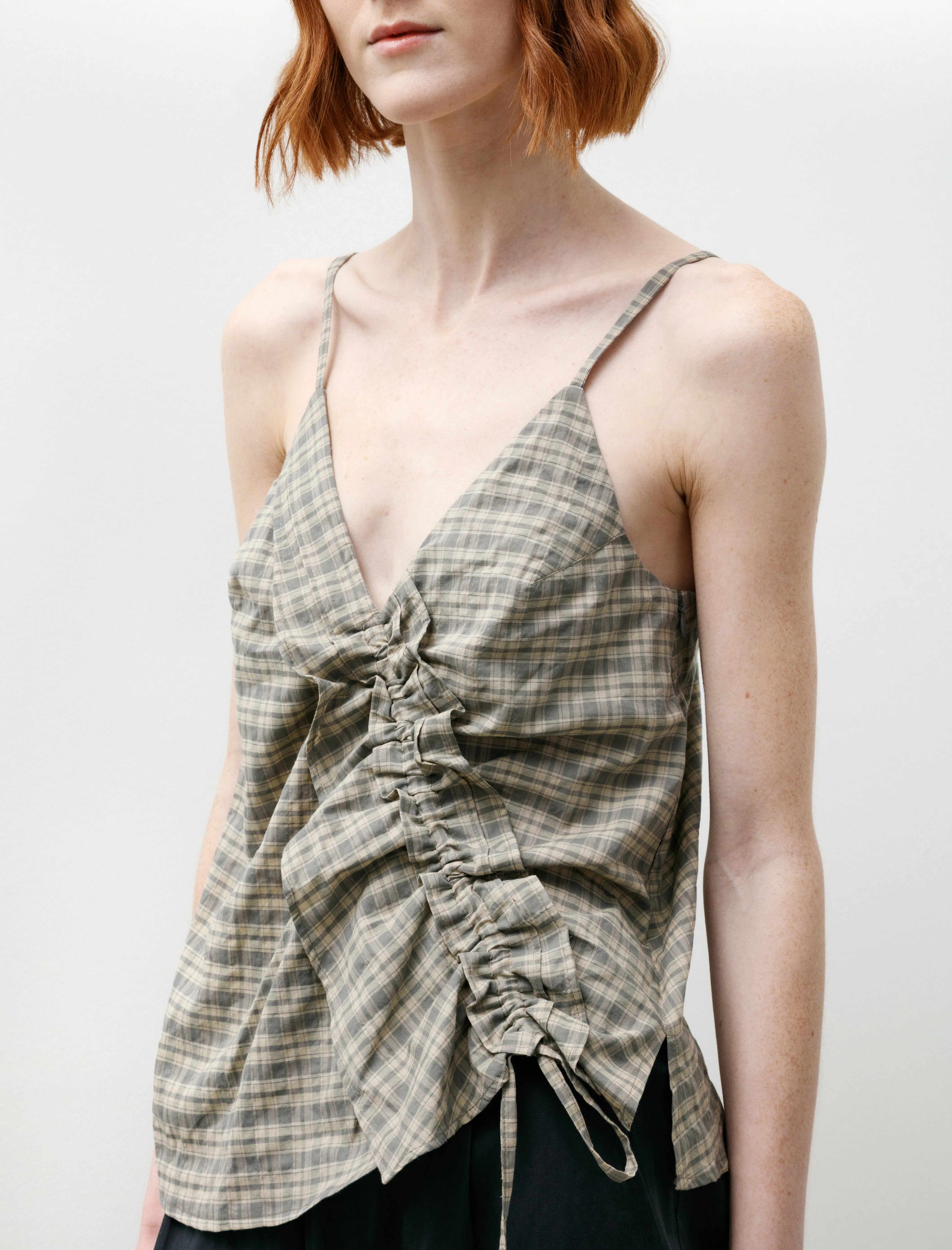 Ruffle Camisole Tank Organic Cotton Umber/Moss sold by SHOP NEIGHBOR product image thumbnail 2