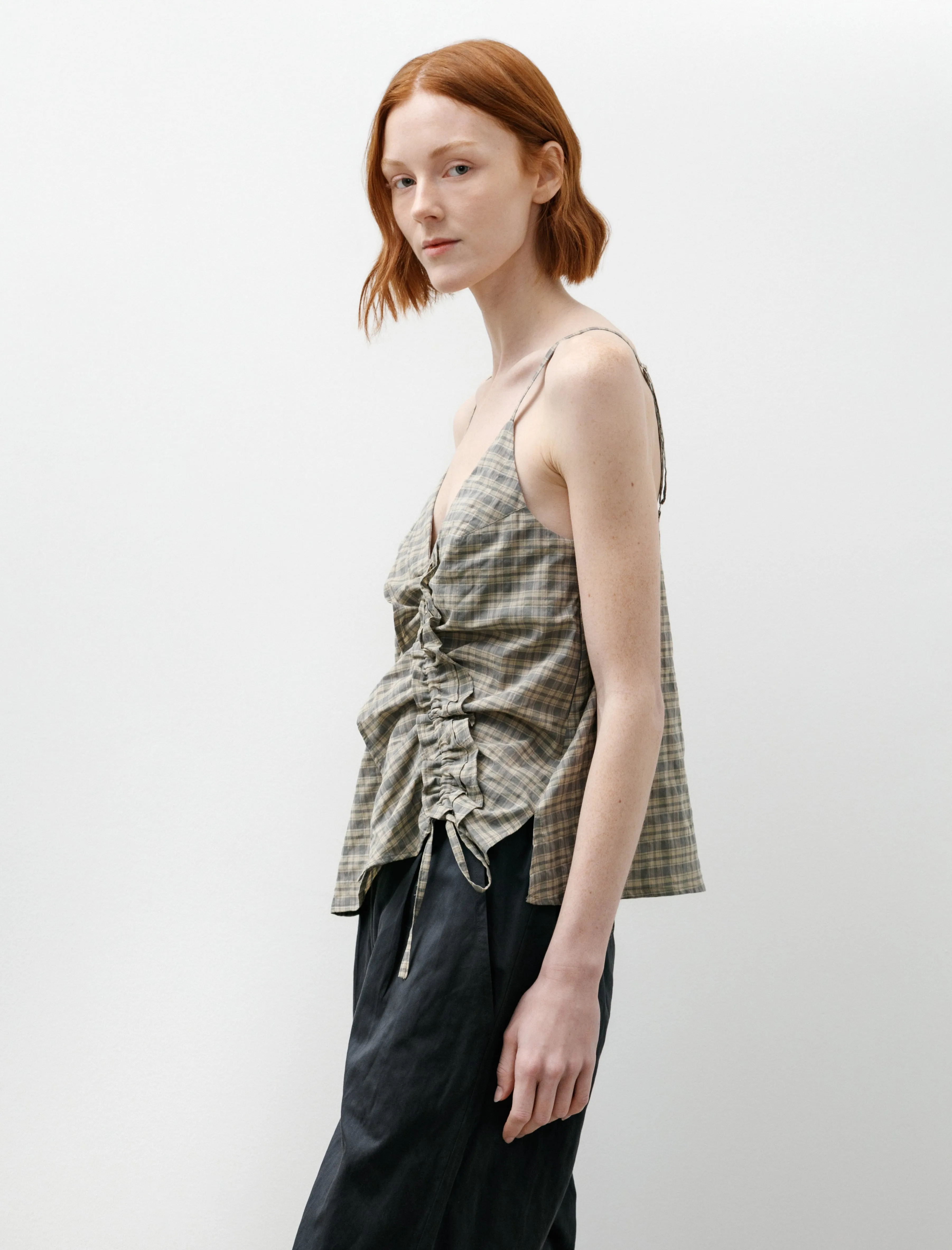 Ruffle Camisole Tank Organic Cotton Umber/Moss sold by SHOP NEIGHBOR product image thumbnail 3