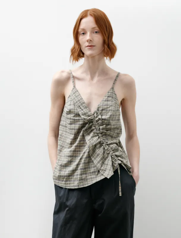 Ruffle Camisole Tank Organic Cotton Umber/Moss made by SHOP NEIGHBOR