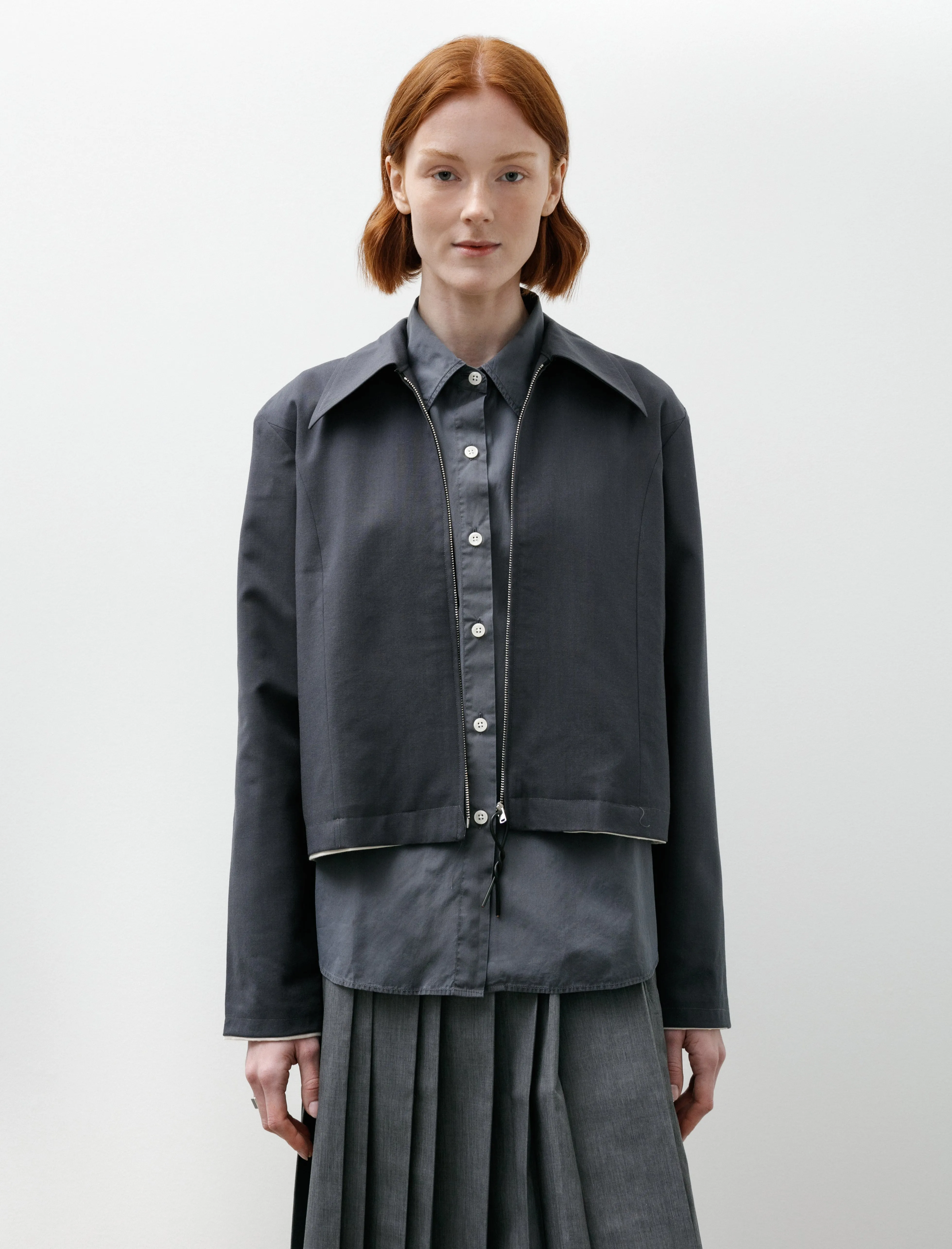 Fitted Zip Jacket Wool Petrol sold by SHOP NEIGHBOR product image thumbnail 2