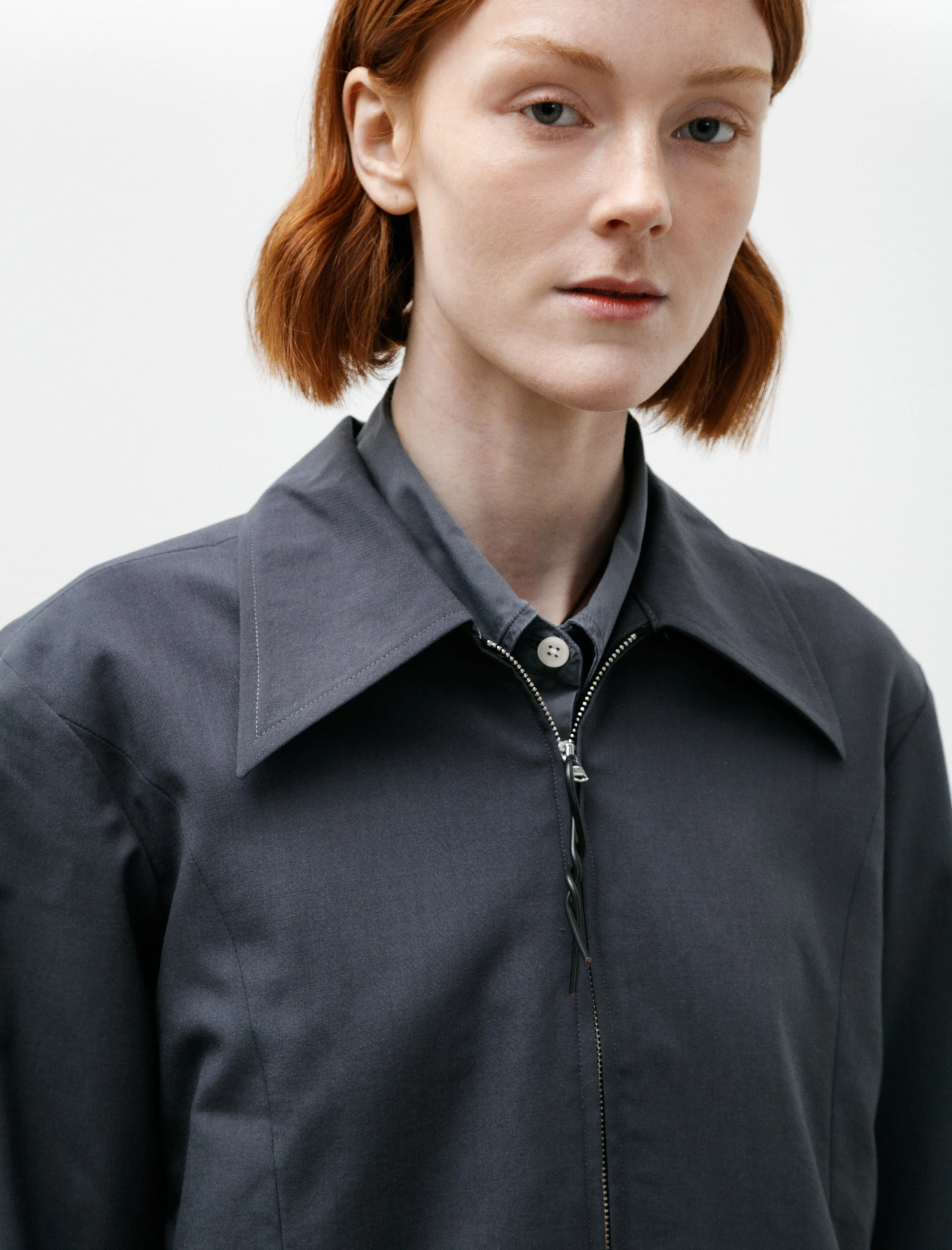 Fitted Zip Jacket Wool Petrol sold by SHOP NEIGHBOR product image thumbnail 3