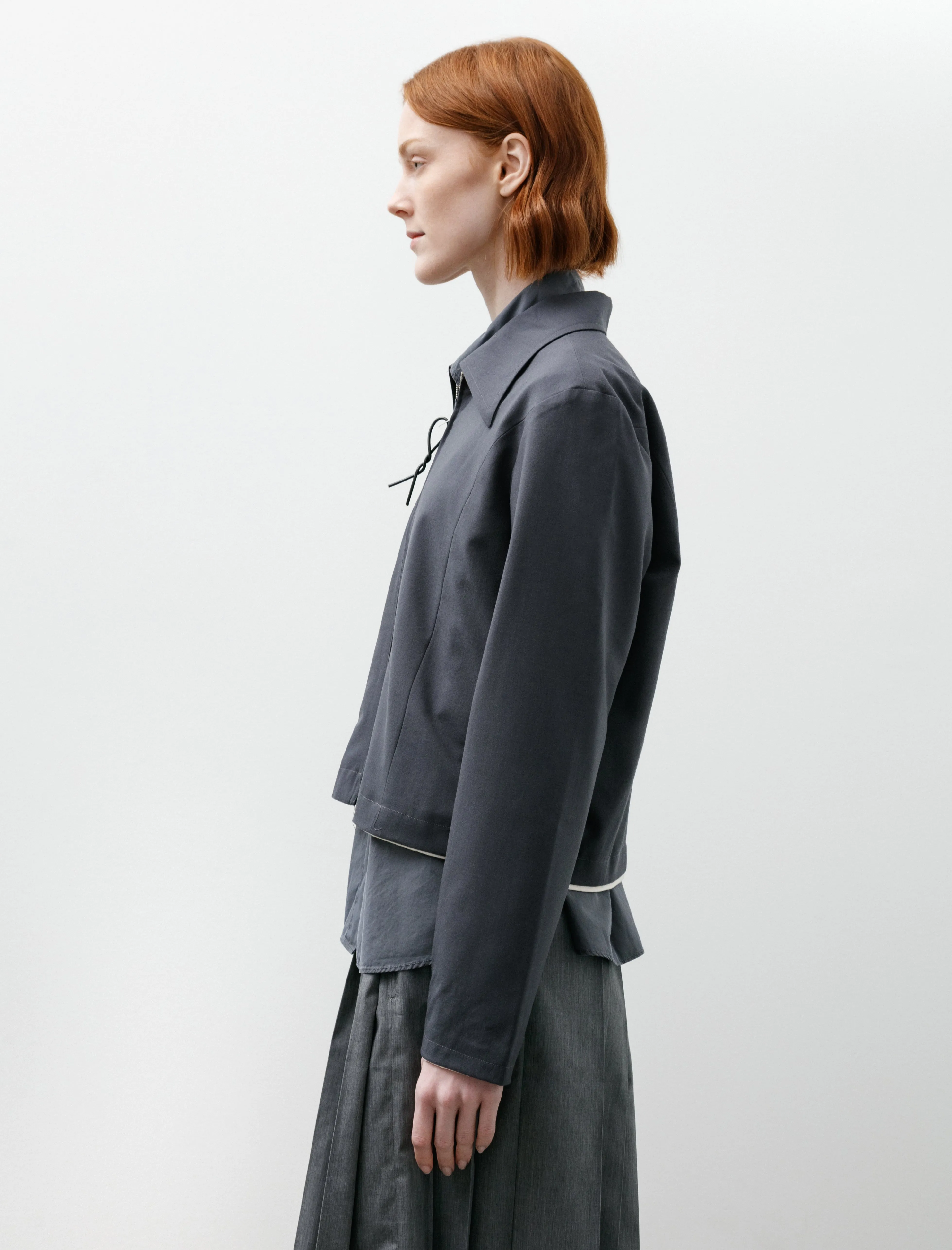 Fitted Zip Jacket Wool Petrol sold by SHOP NEIGHBOR product image thumbnail 4