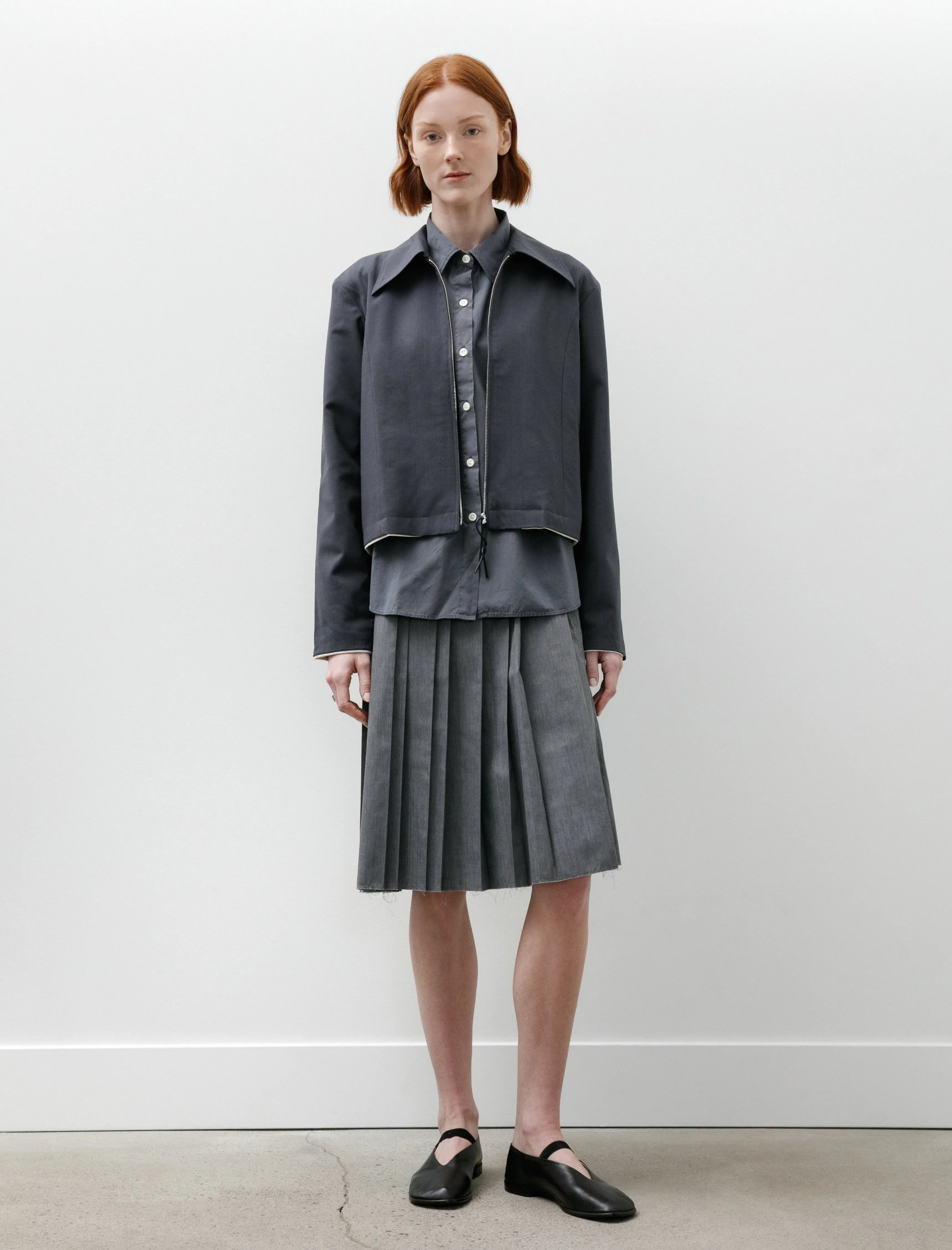 Fitted Zip Jacket Wool Petrol sold by SHOP NEIGHBOR