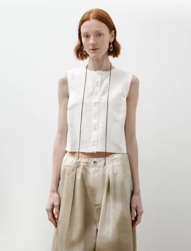 Square Top Flower Jacquard Off White made by SHOP NEIGHBOR