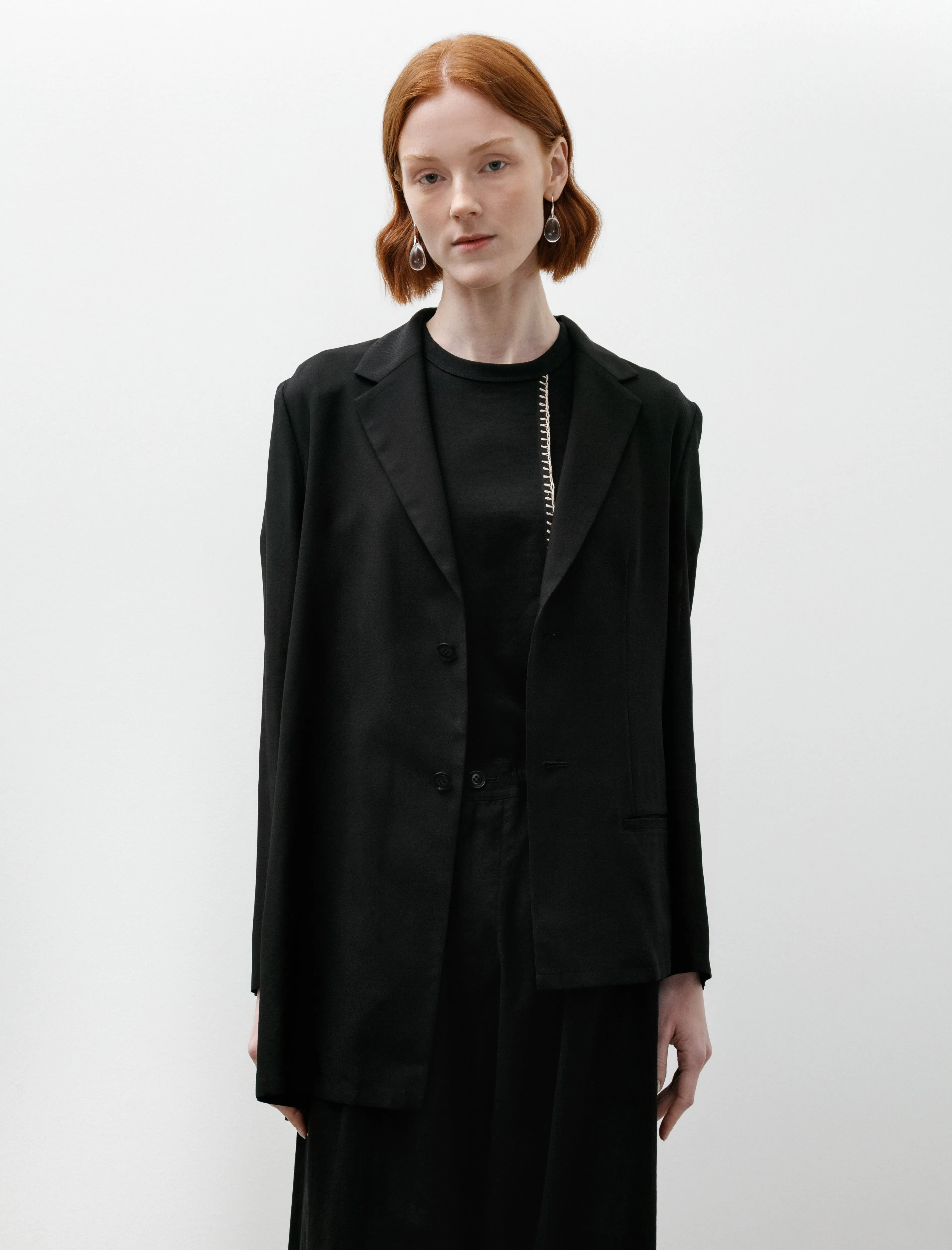Double Button Asymmetrical Jacket Black sold by SHOP NEIGHBOR
