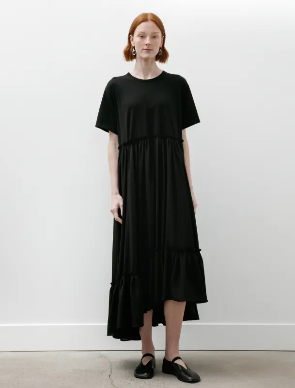 Half Sleeve Combination Dress Black/Black made by SHOP NEIGHBOR