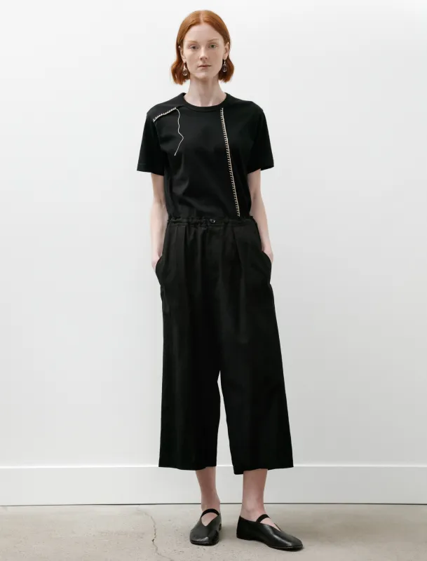 Front Tuck Wide Pants Black made by SHOP NEIGHBOR