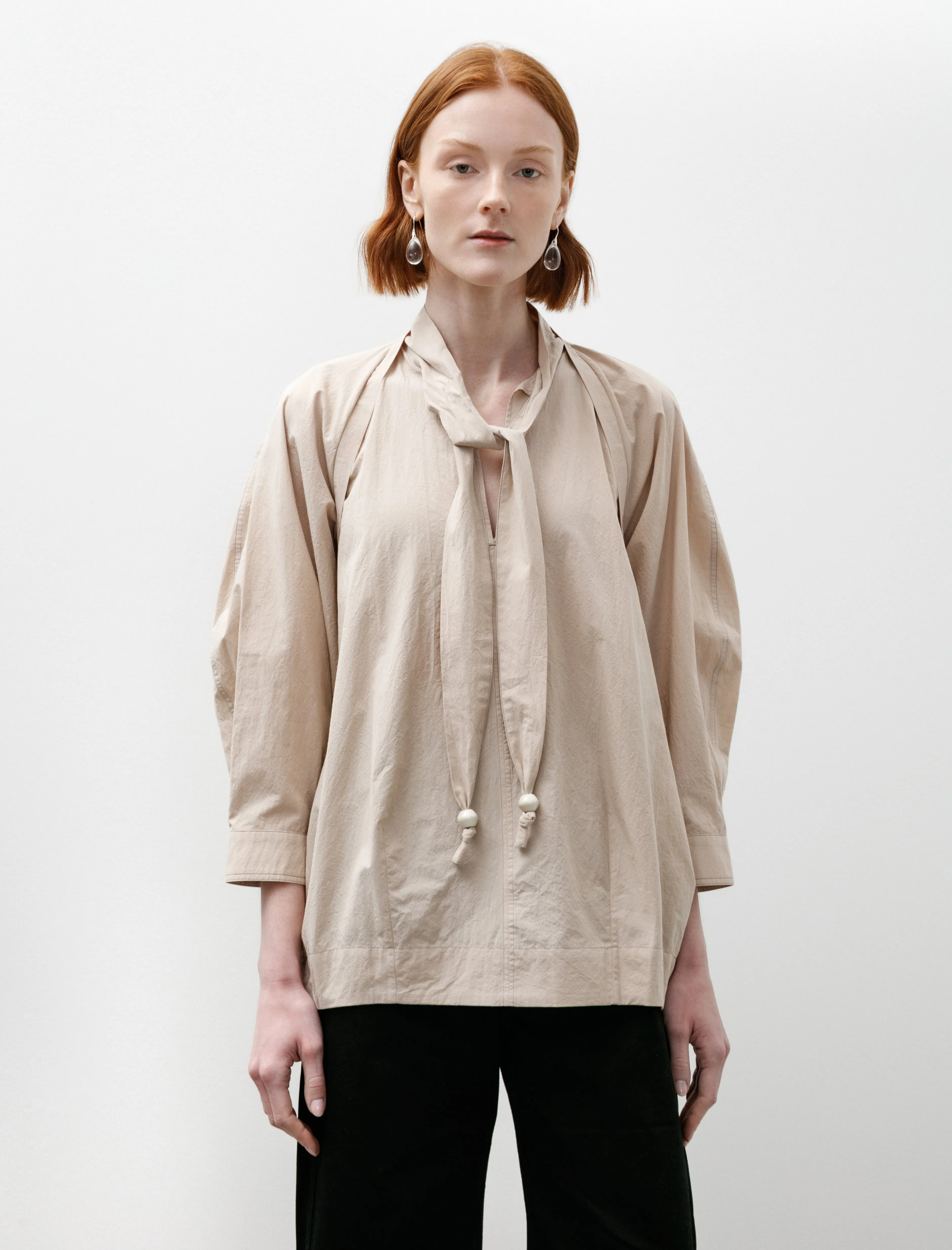 Blouse with Scarf Greige sold by SHOP NEIGHBOR product image thumbnail 3