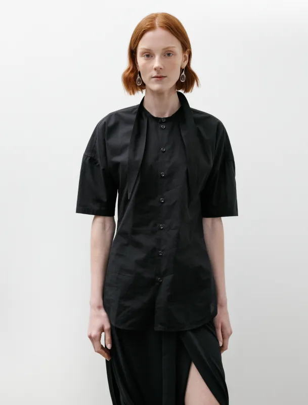 Short Sleeve Shirt with Foulard Squid Ink made by SHOP NEIGHBOR