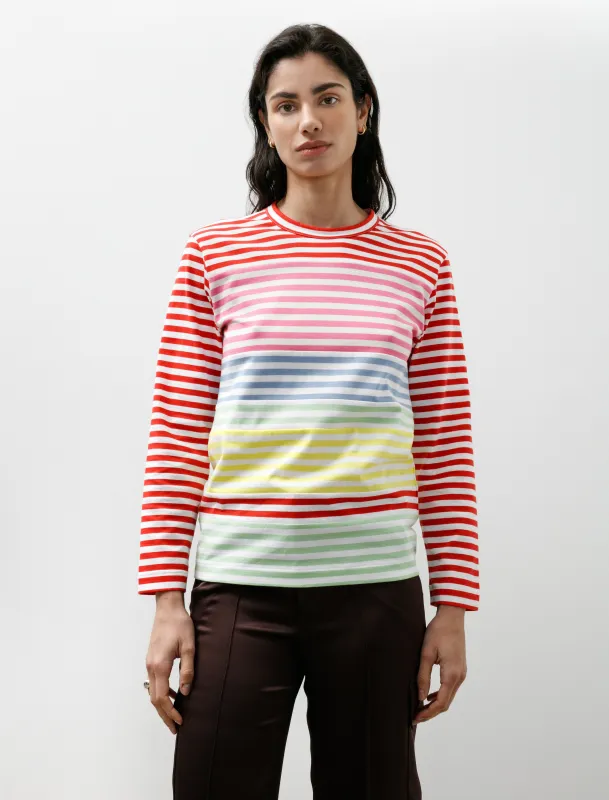Multi Stripe Patch Long Sleeve T-Shirt made by SHOP NEIGHBOR
