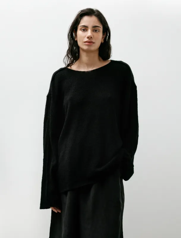 No.317 Cotton Cashmere Knitted Top Black made by SHOP NEIGHBOR