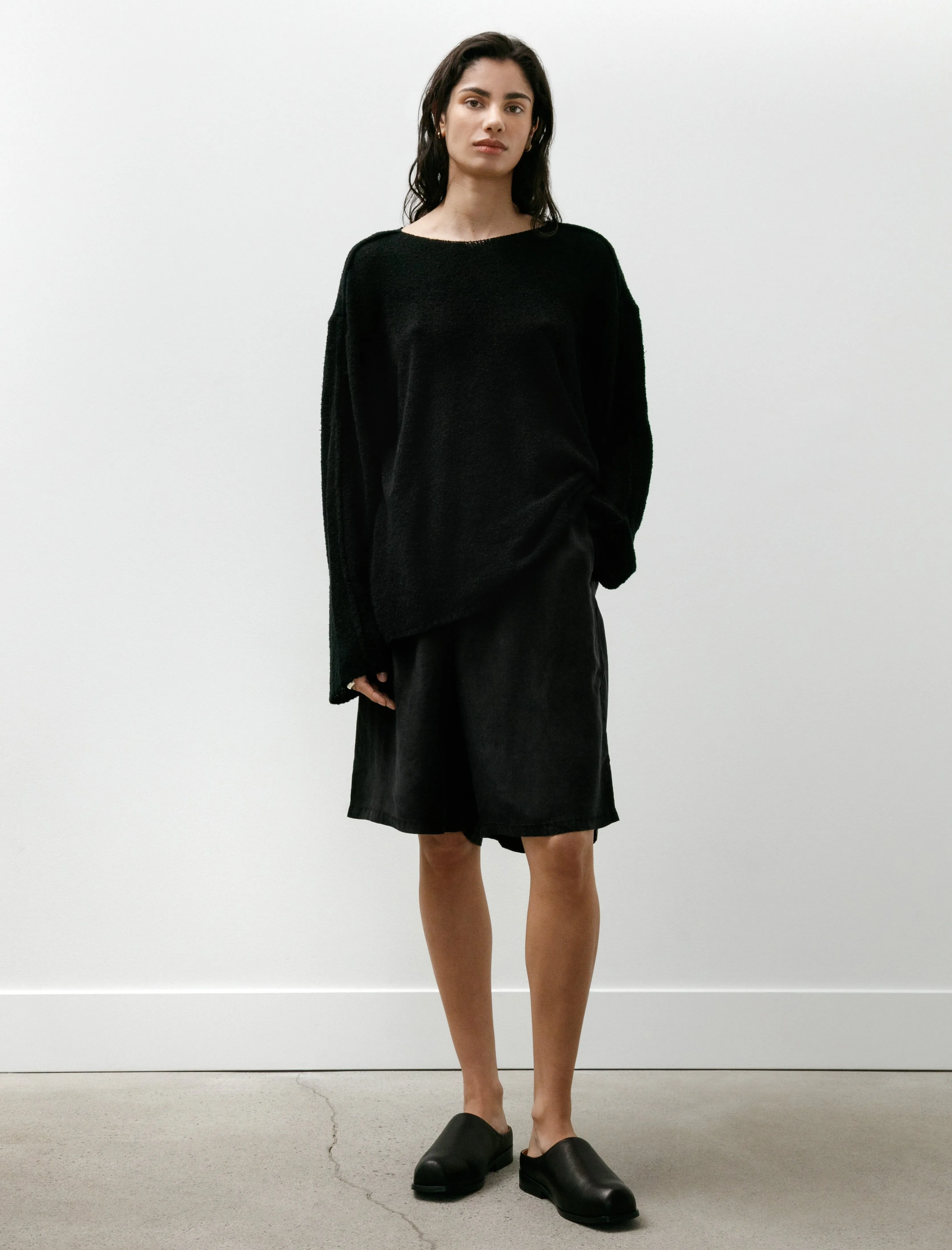 No.259 Cupro Short Trousers Black sold by SHOP NEIGHBOR