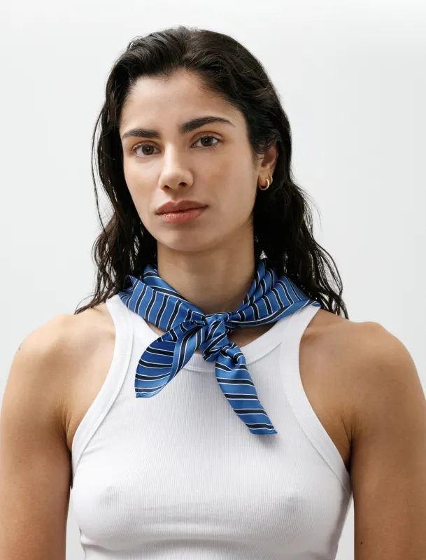 Striped Silk Scarf Blue/Navy made by SHOP NEIGHBOR