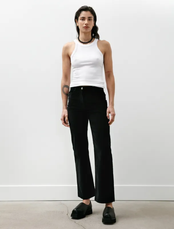 Straight Cord Trousers Black made by SHOP NEIGHBOR