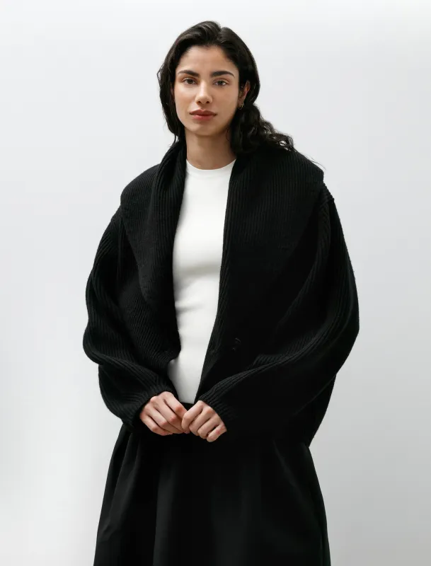 Shawl Lapel Cardigan Black made by SHOP NEIGHBOR