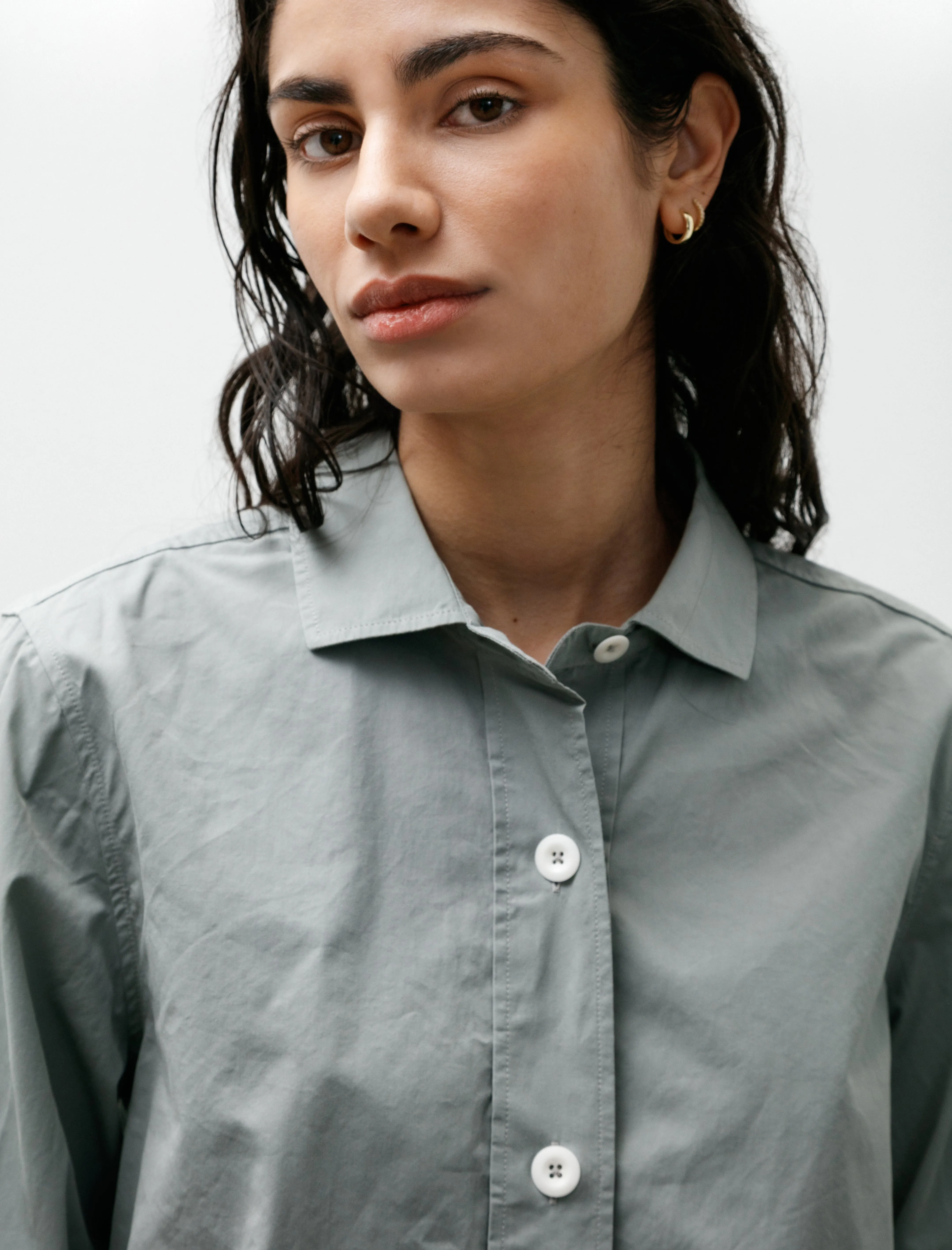 MHL Simple Shirt Compact Cotton Poplin Fog sold by SHOP NEIGHBOR product image thumbnail 2