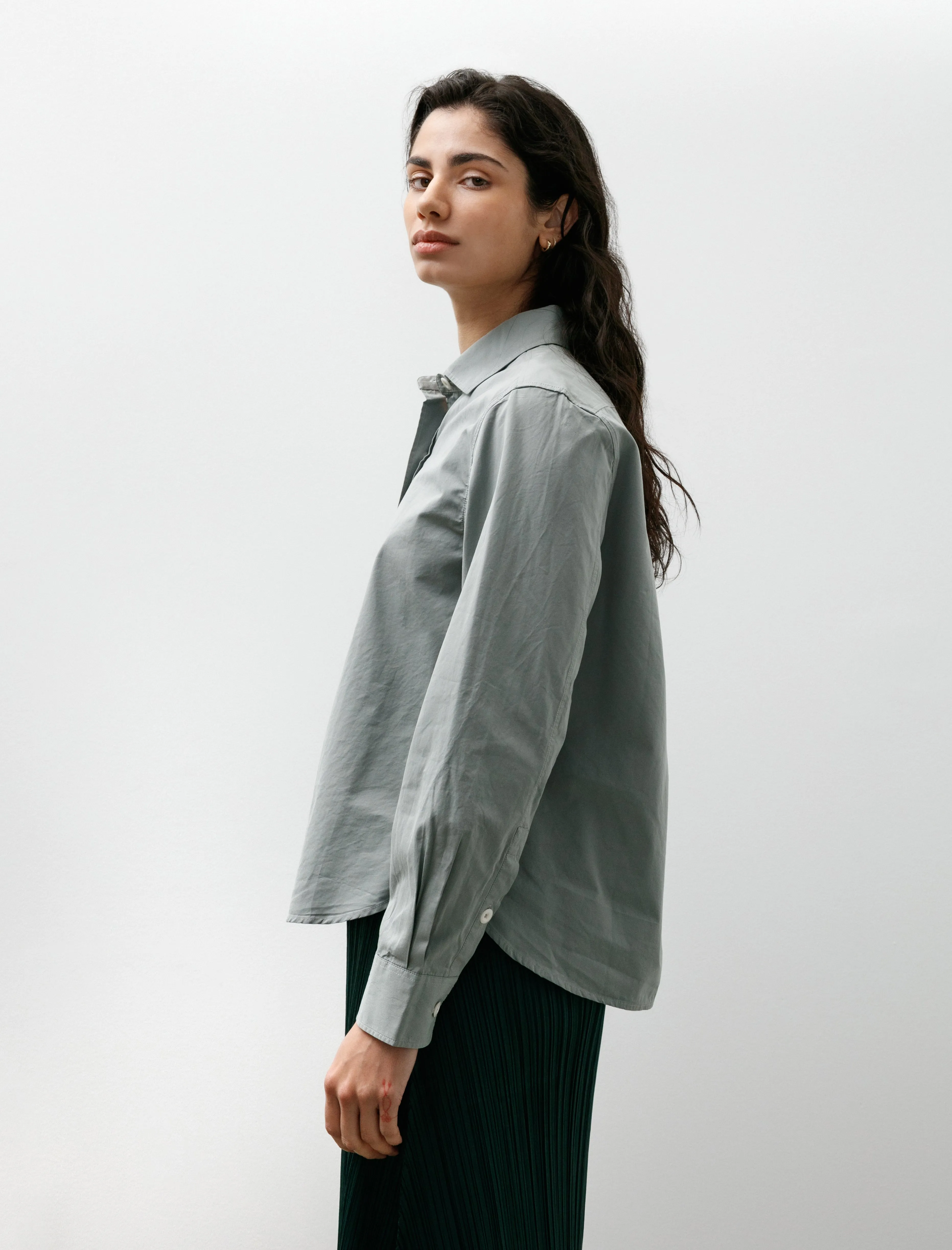 MHL Simple Shirt Compact Cotton Poplin Fog sold by SHOP NEIGHBOR product image thumbnail 3