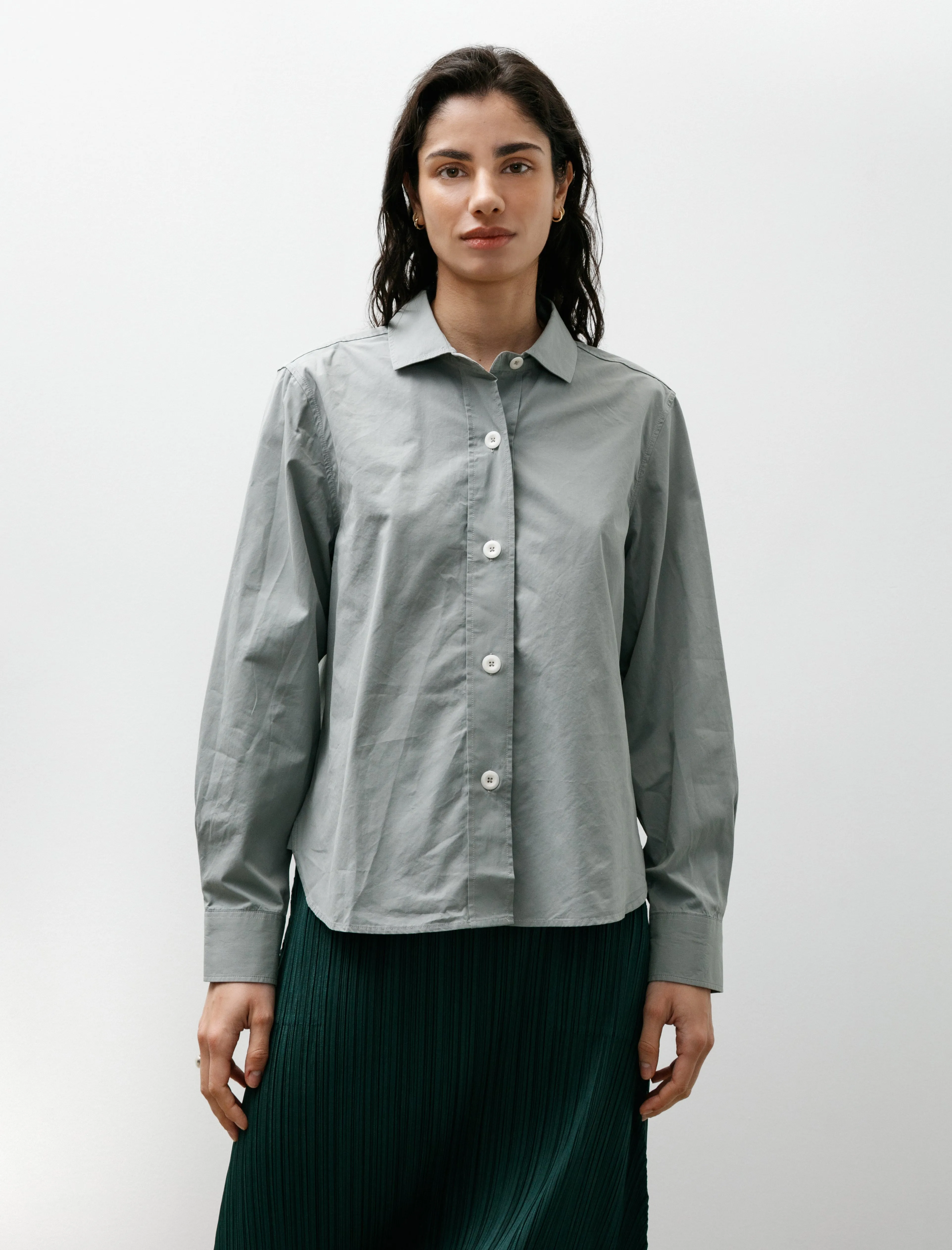 MHL Simple Shirt Compact Cotton Poplin Fog sold by SHOP NEIGHBOR