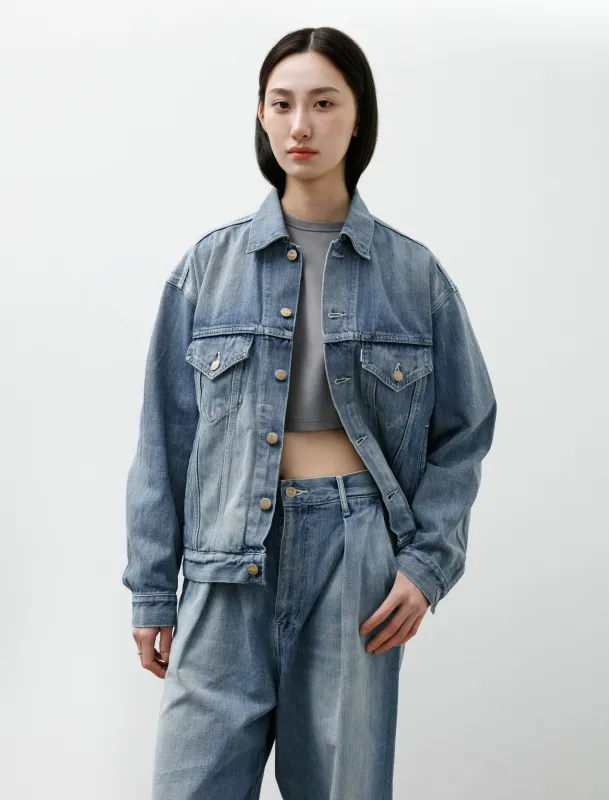 Selvedge Denim Trucker Jacket Indigo Light Fade made by SHOP NEIGHBOR