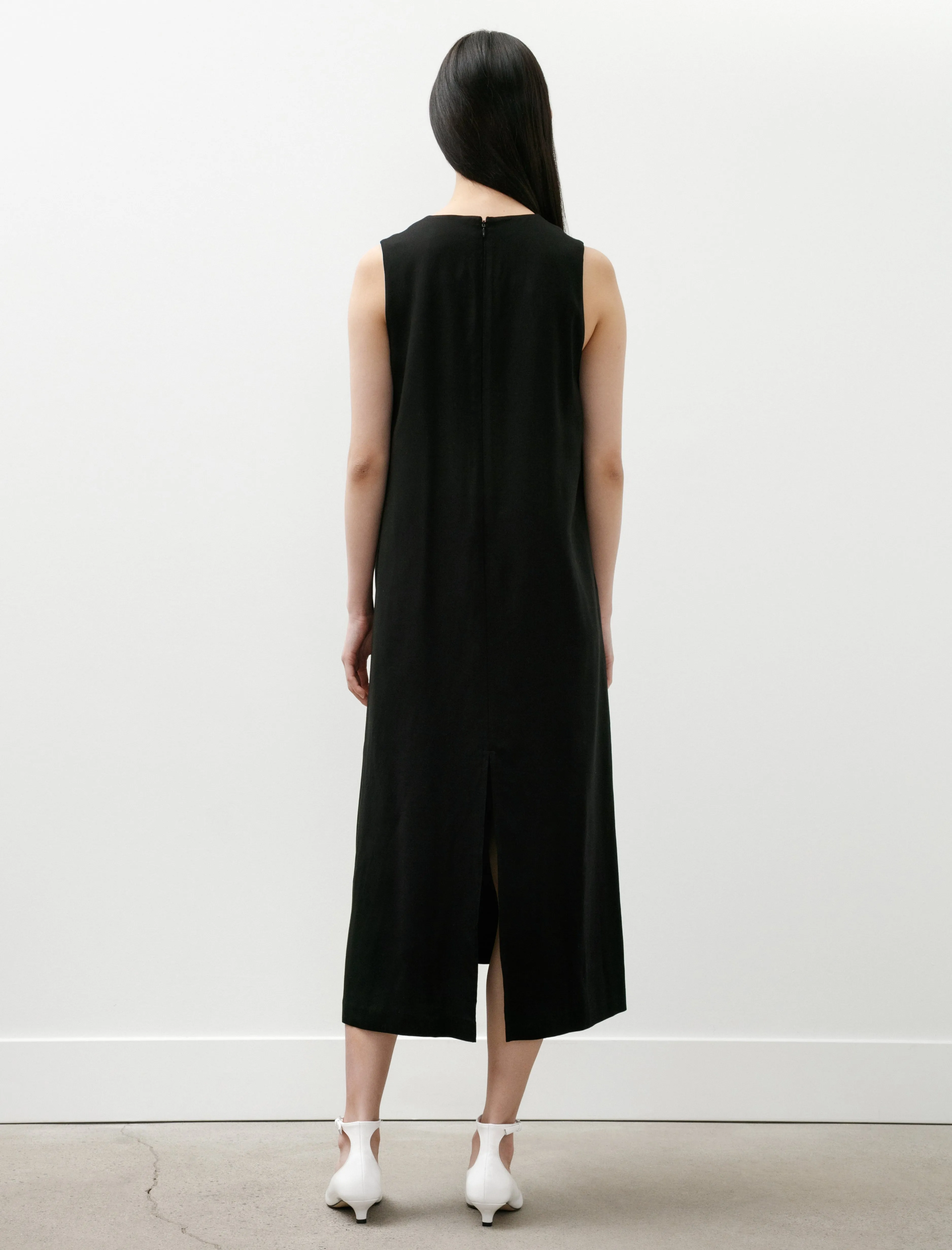 Viscose Cupro Back Satin Sleeveless Dress Black sold by SHOP NEIGHBOR product image thumbnail 3