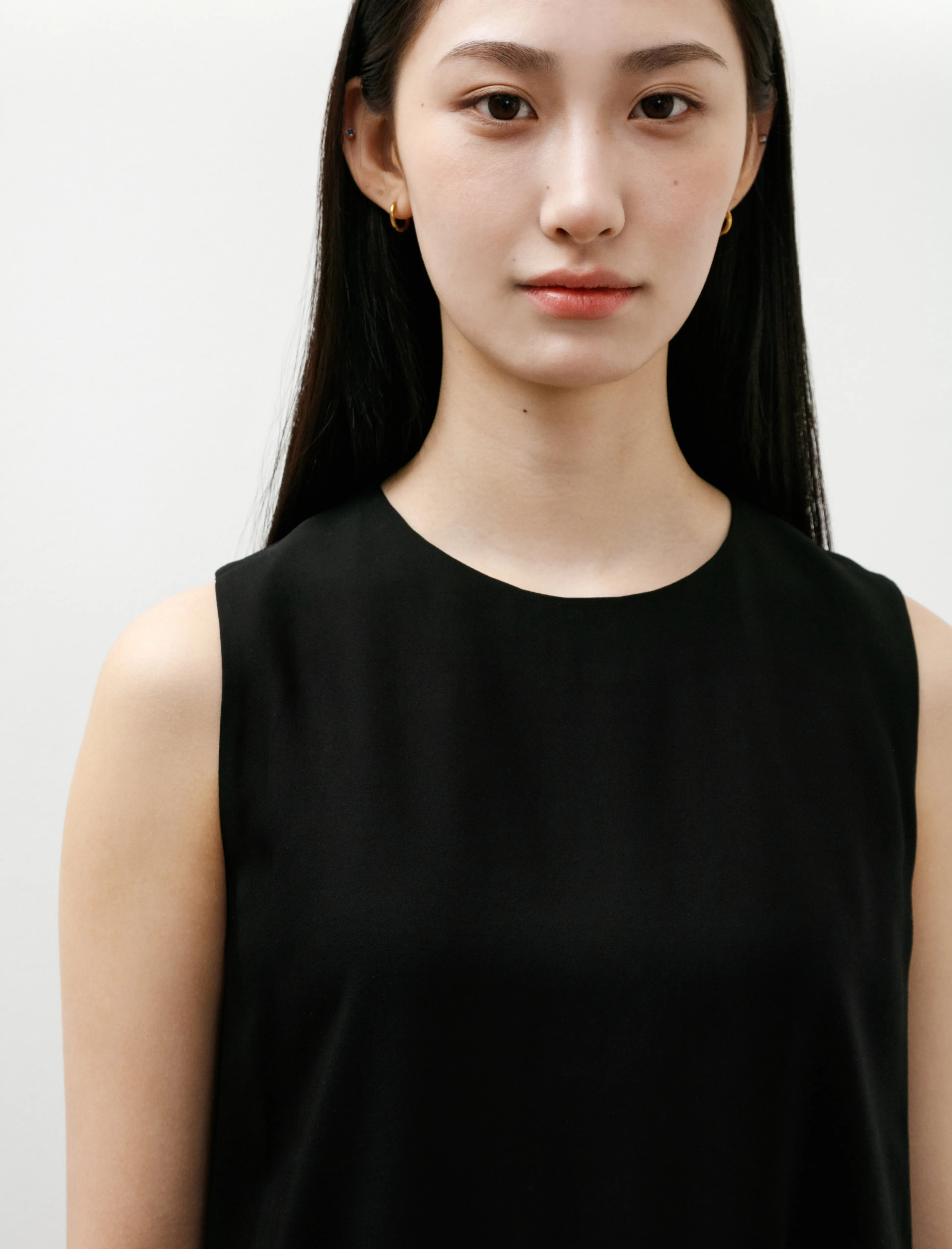 Viscose Cupro Back Satin Sleeveless Dress Black sold by SHOP NEIGHBOR product image thumbnail 4