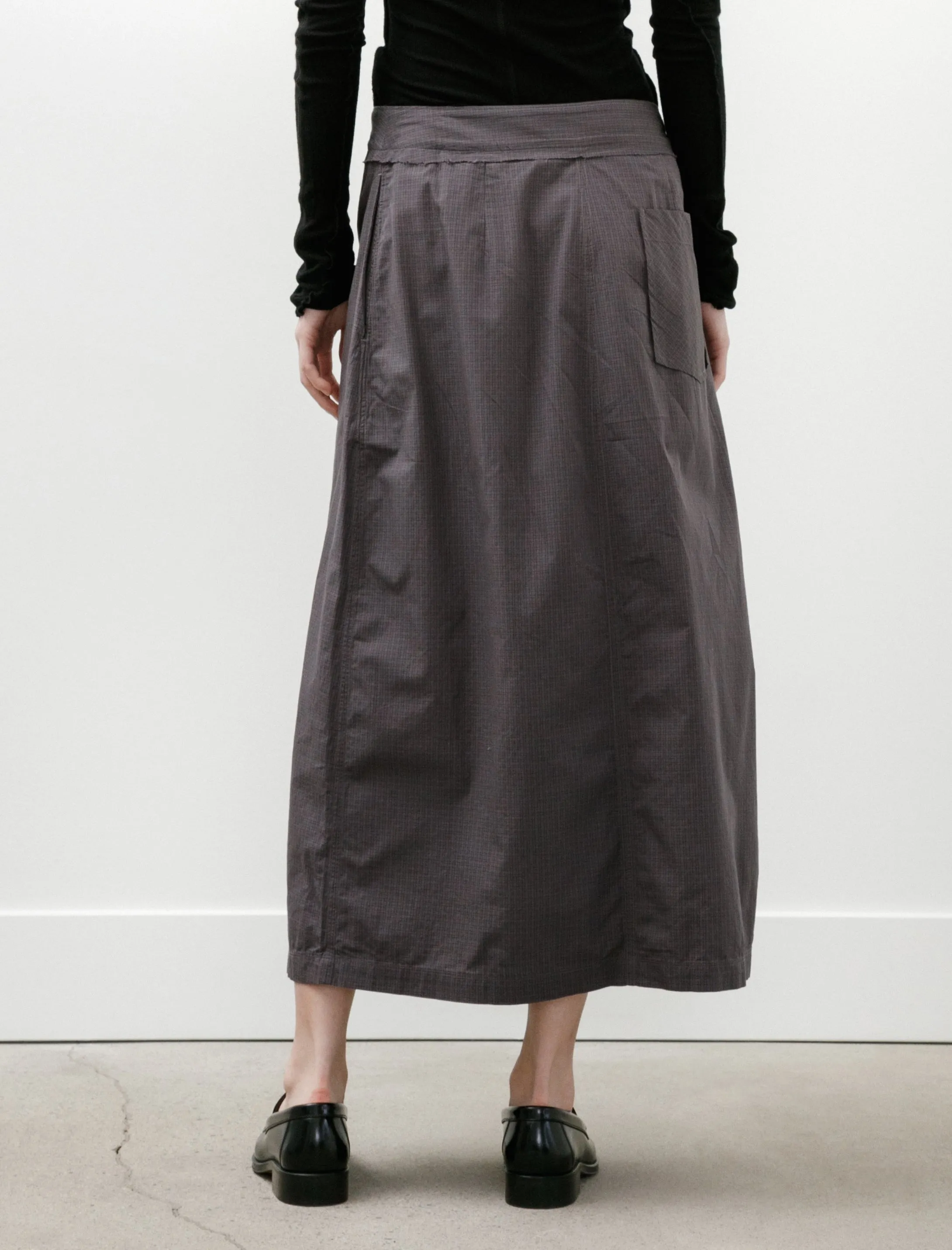 Classic Wrap Skirt Mushroom Micro Check Poplin sold by SHOP NEIGHBOR product image thumbnail 5