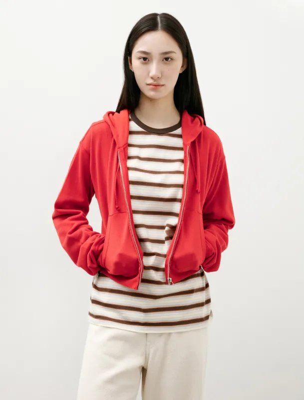 High Twist Light Sweat Zip Parka Red made by SHOP NEIGHBOR