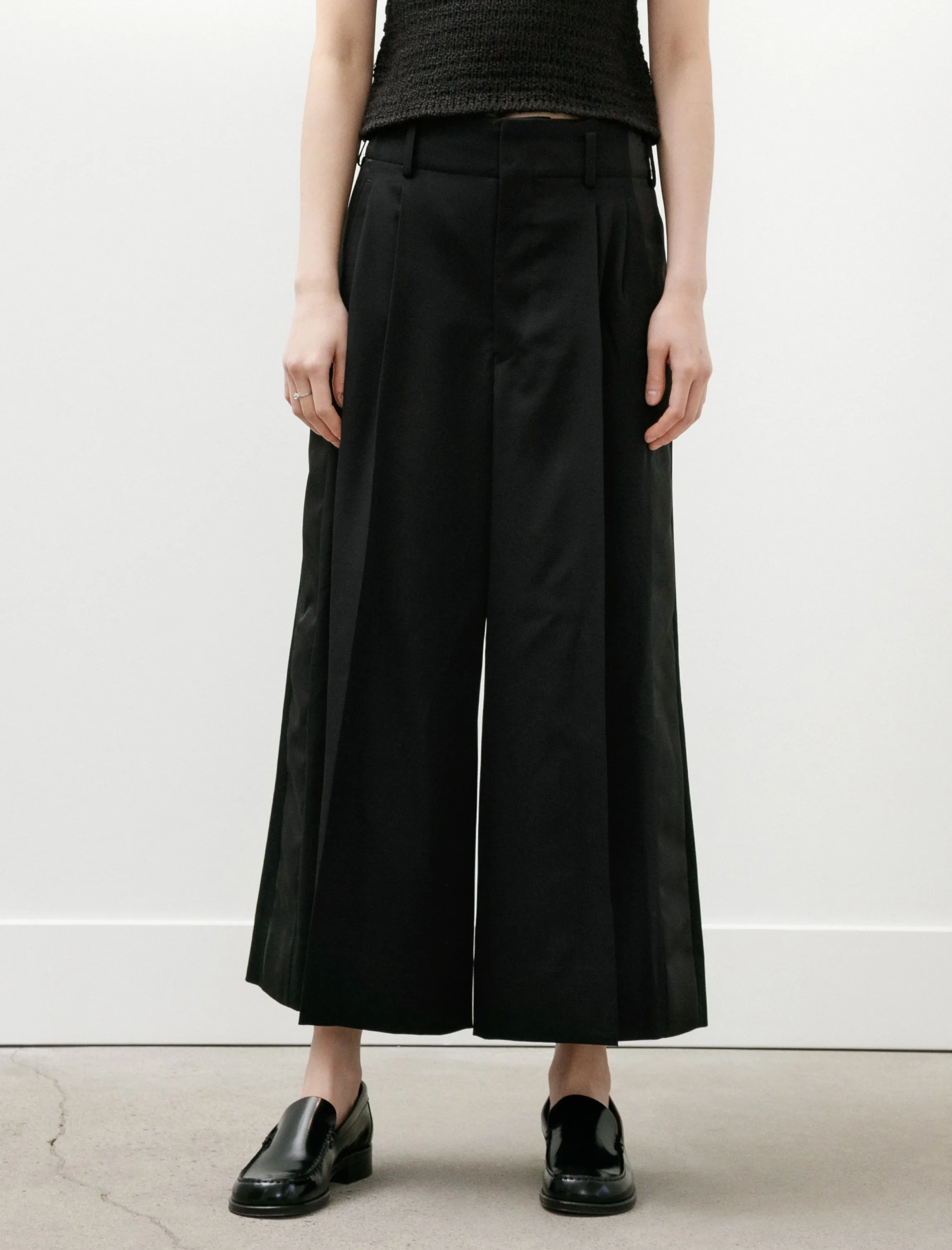 Satin Stripe Wide Leg Pants Black sold by SHOP NEIGHBOR product image thumbnail 2