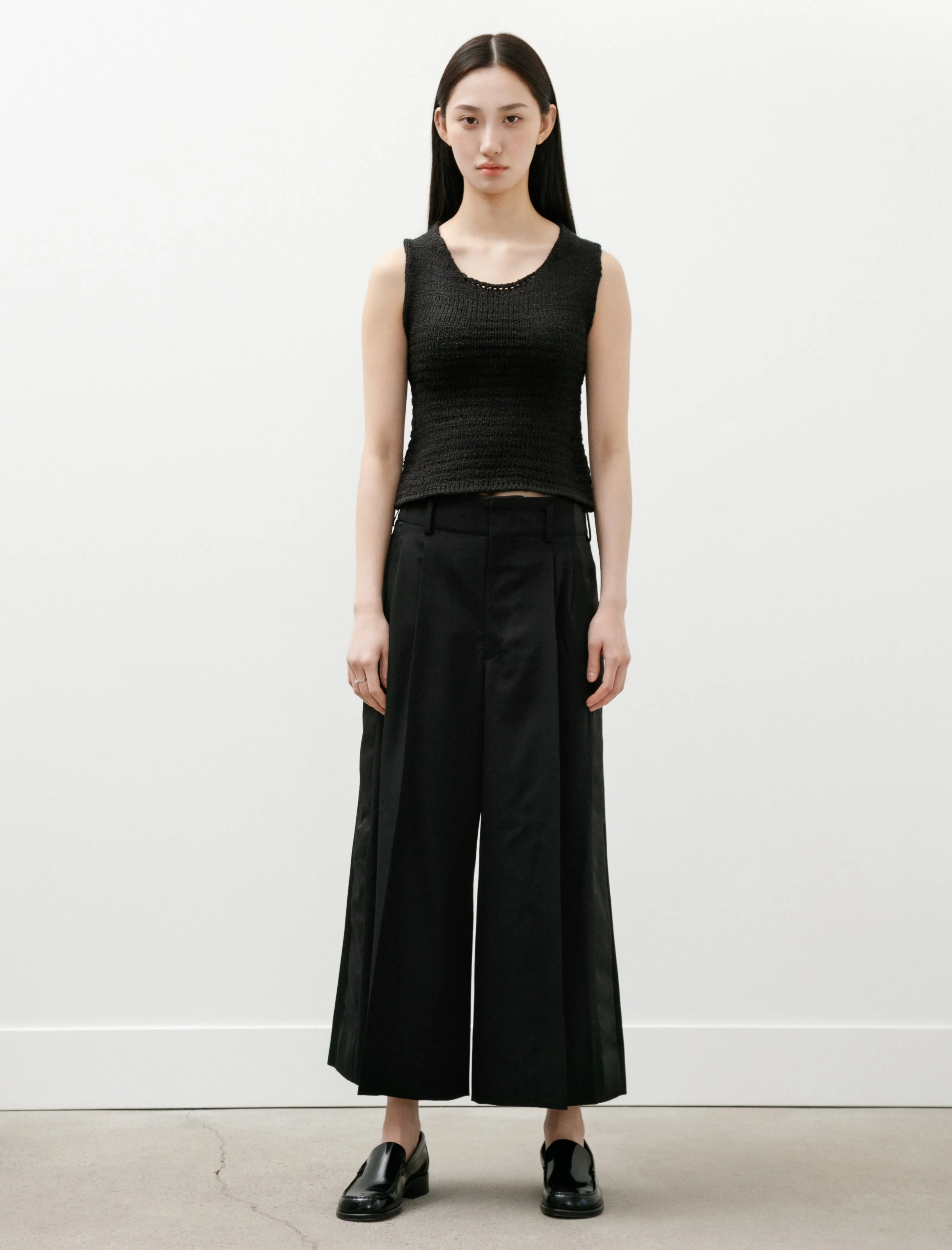 Satin Stripe Wide Leg Pants Black sold by SHOP NEIGHBOR product image thumbnail 3