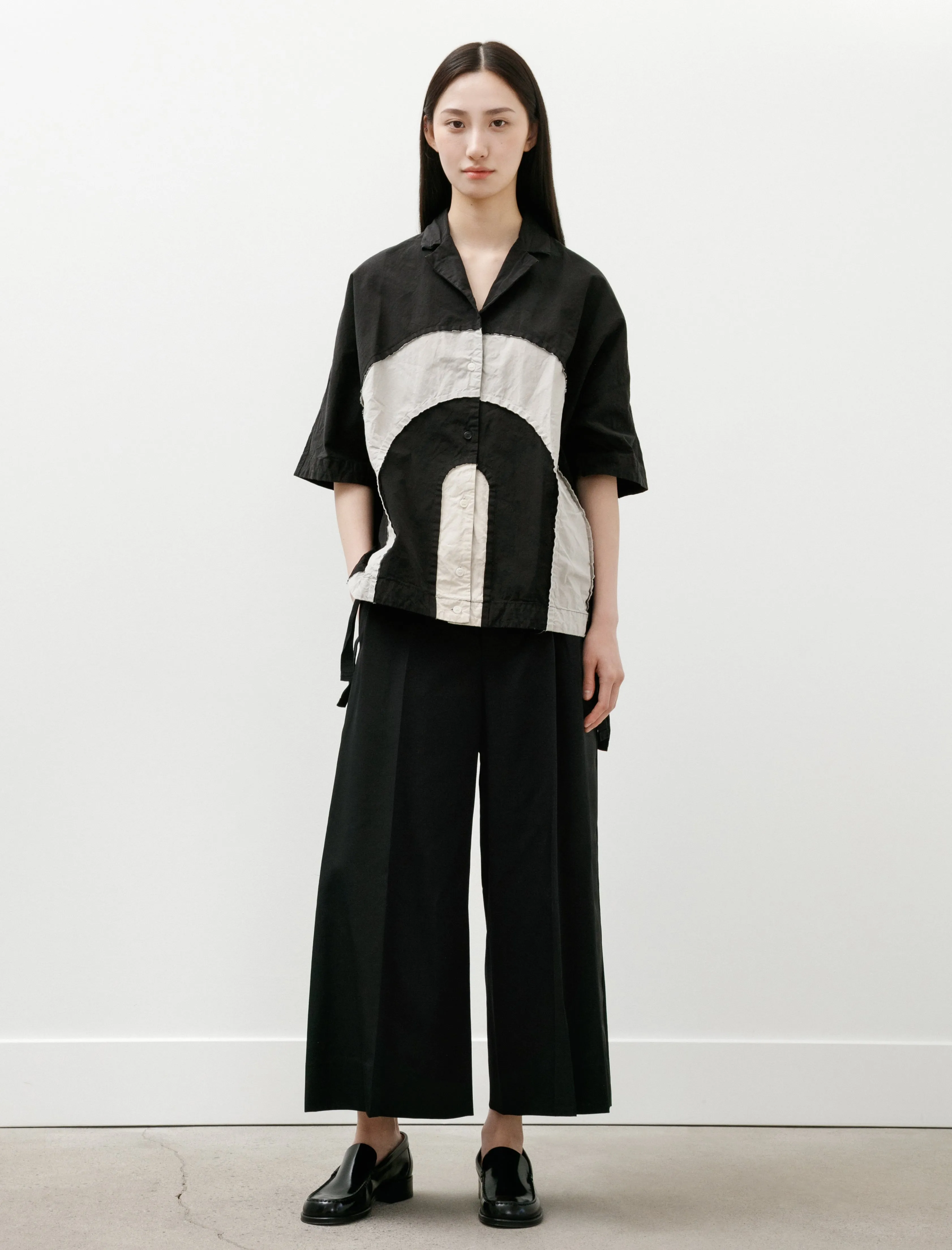 Satin Stripe Wide Leg Pants Black sold by SHOP NEIGHBOR