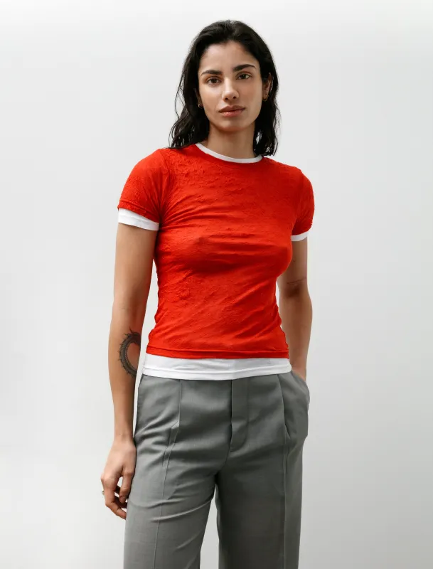 Layered T-Shirt Red/White made by SHOP NEIGHBOR