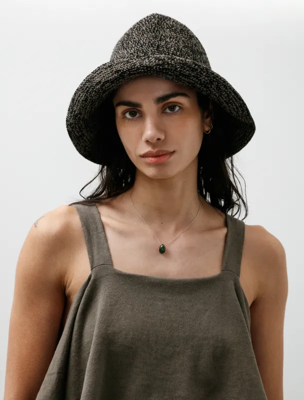 Crochet Brim Hat Black Marl made by SHOP NEIGHBOR