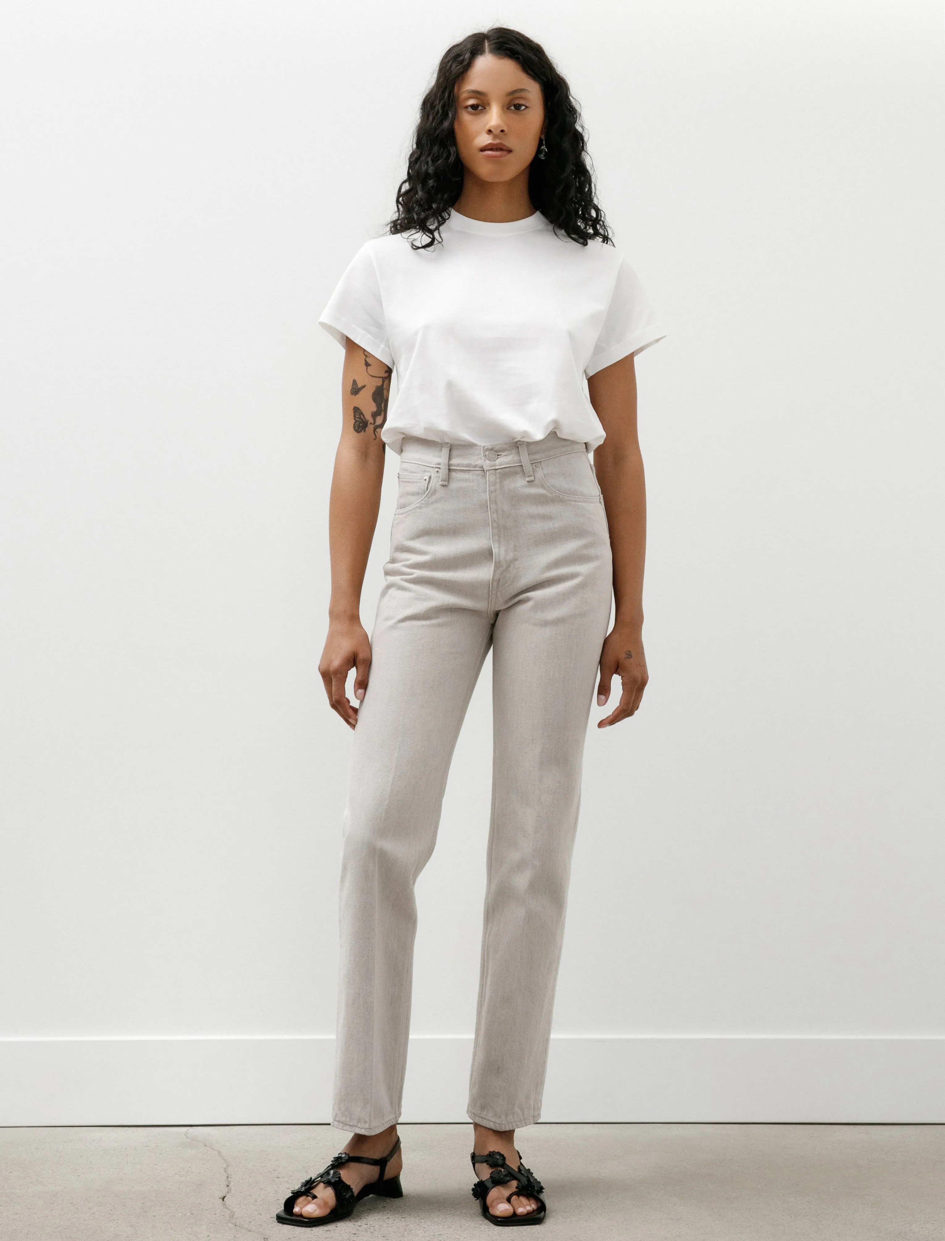 Faded Hard Twist Brown Denim 5P Pants Light Grey sold by SHOP NEIGHBOR