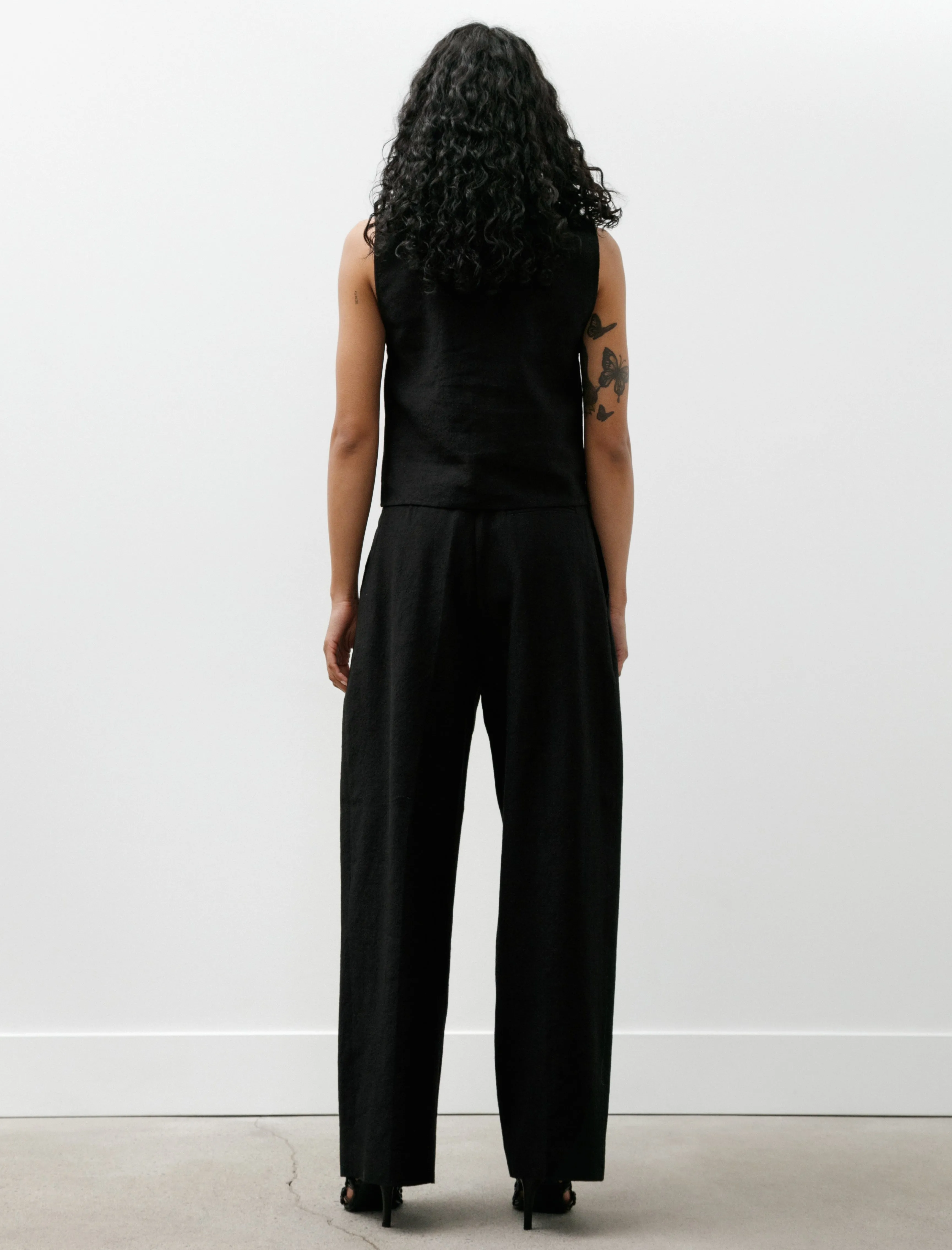 Double Pleated Wide Pants Crepe Black sold by SHOP NEIGHBOR product image thumbnail 5