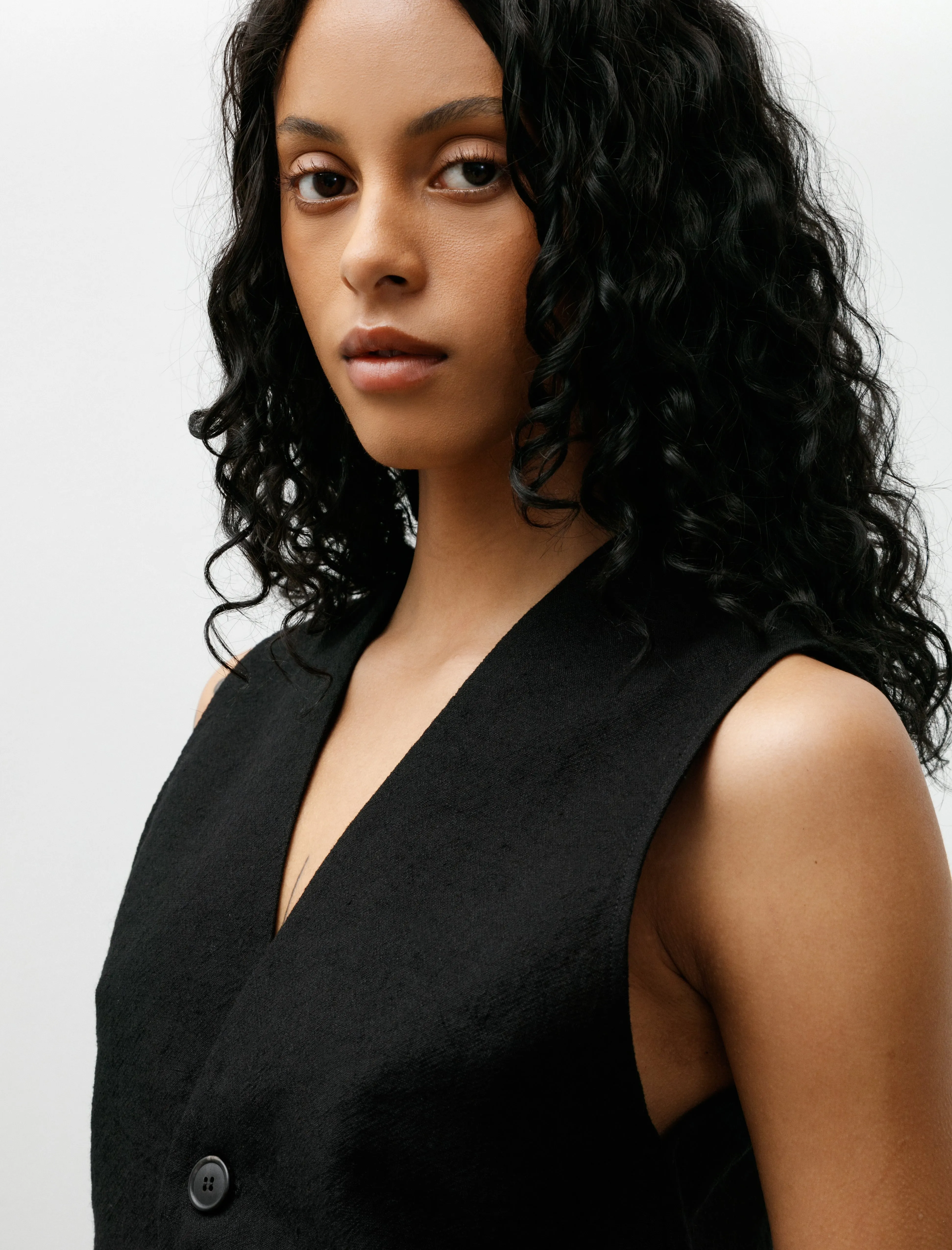Button Down Vest Black sold by SHOP NEIGHBOR product image thumbnail 4