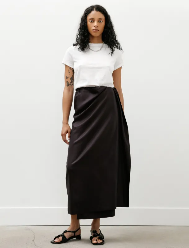Long Sarong Skirt Twill Black Iris made by SHOP NEIGHBOR