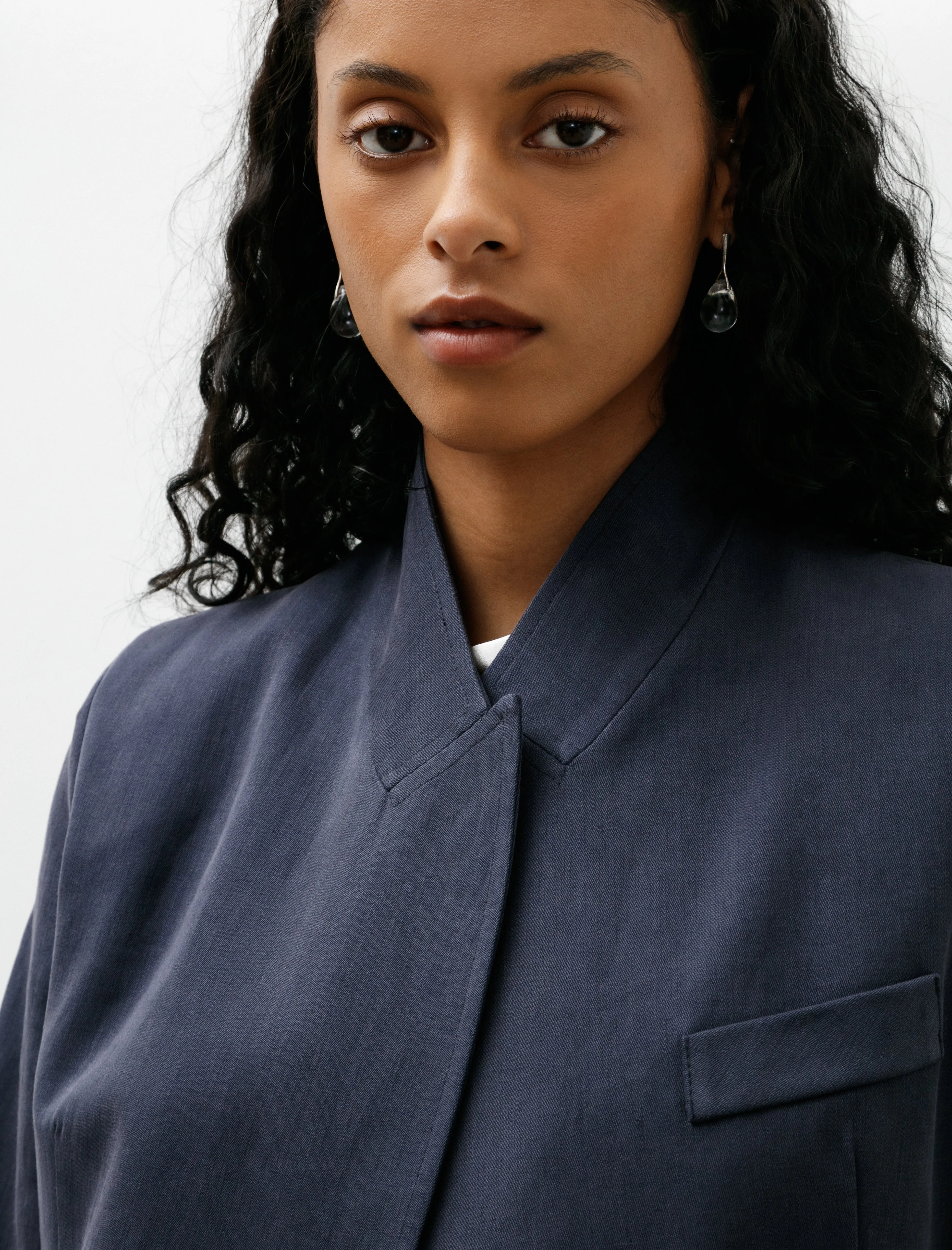 Loose Blazer Satin Linen Pacific sold by SHOP NEIGHBOR product image thumbnail 5