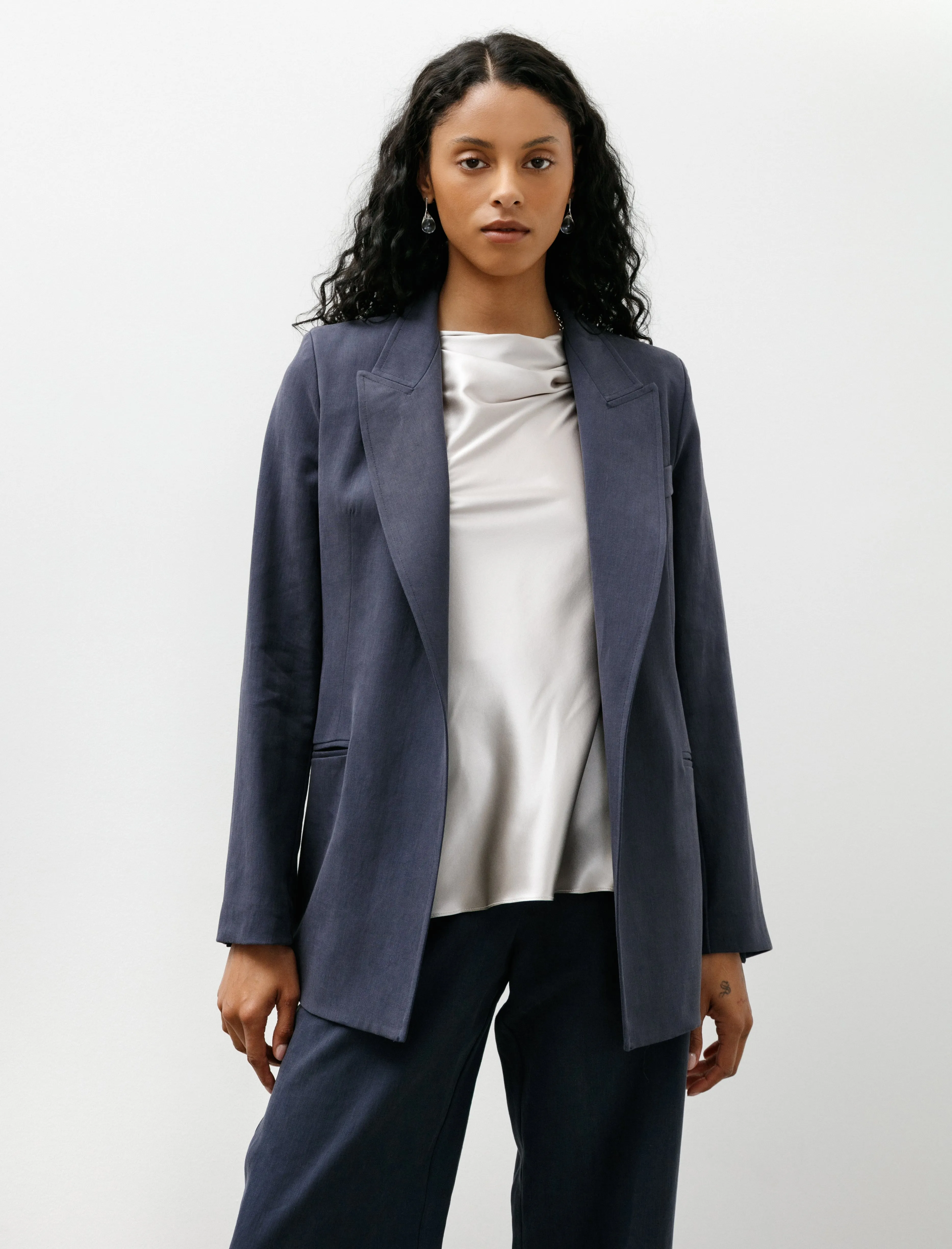 Loose Blazer Satin Linen Pacific sold by SHOP NEIGHBOR product image thumbnail 2