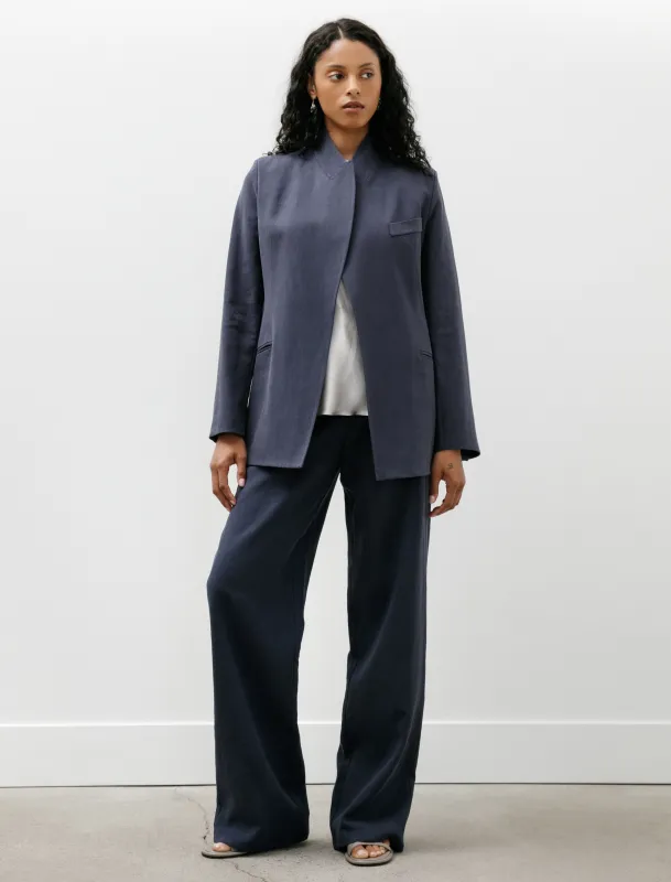 Loose Blazer Satin Linen Pacific made by SHOP NEIGHBOR