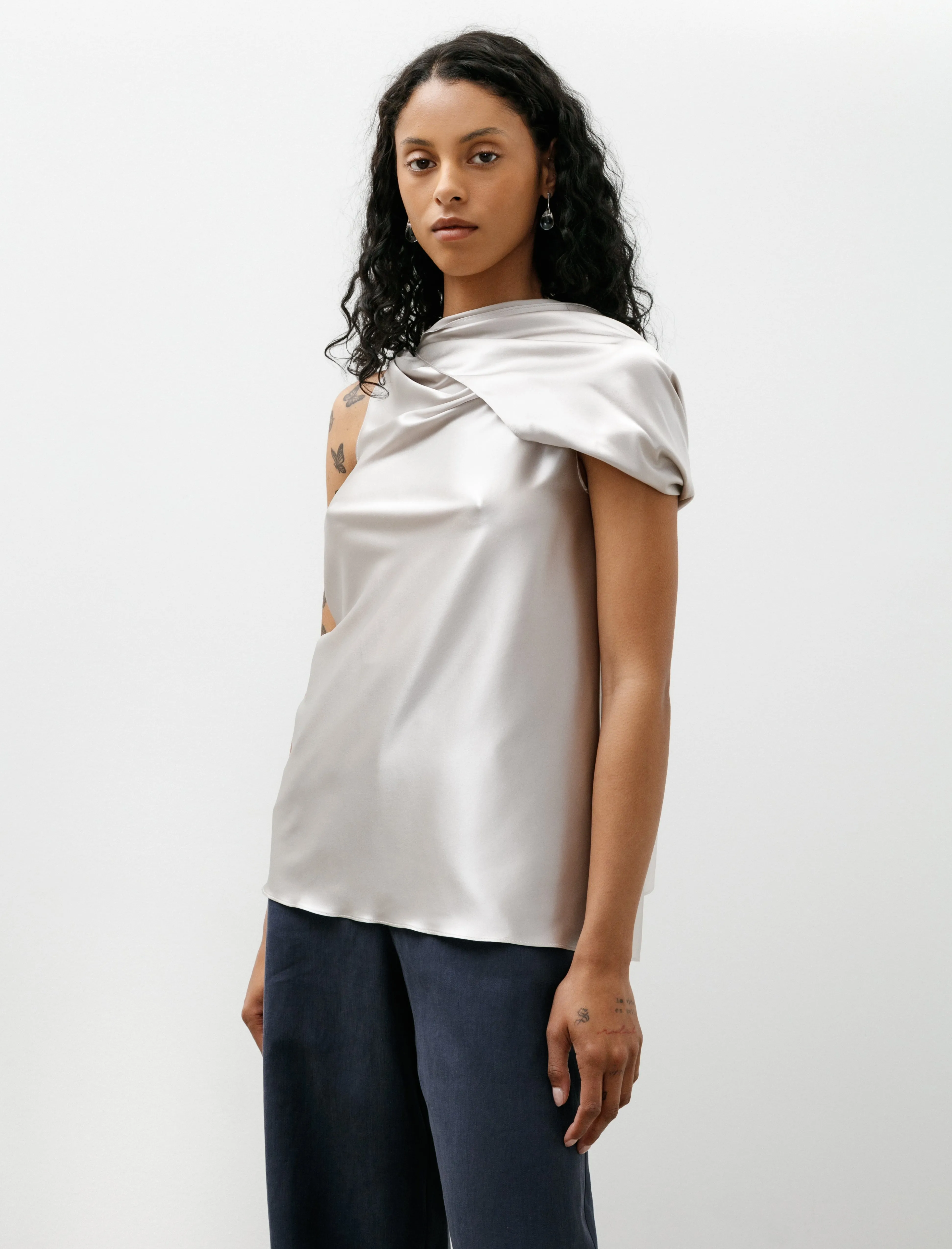 Asymmetric Top Satin Silk Pearl sold by SHOP NEIGHBOR product image thumbnail 4