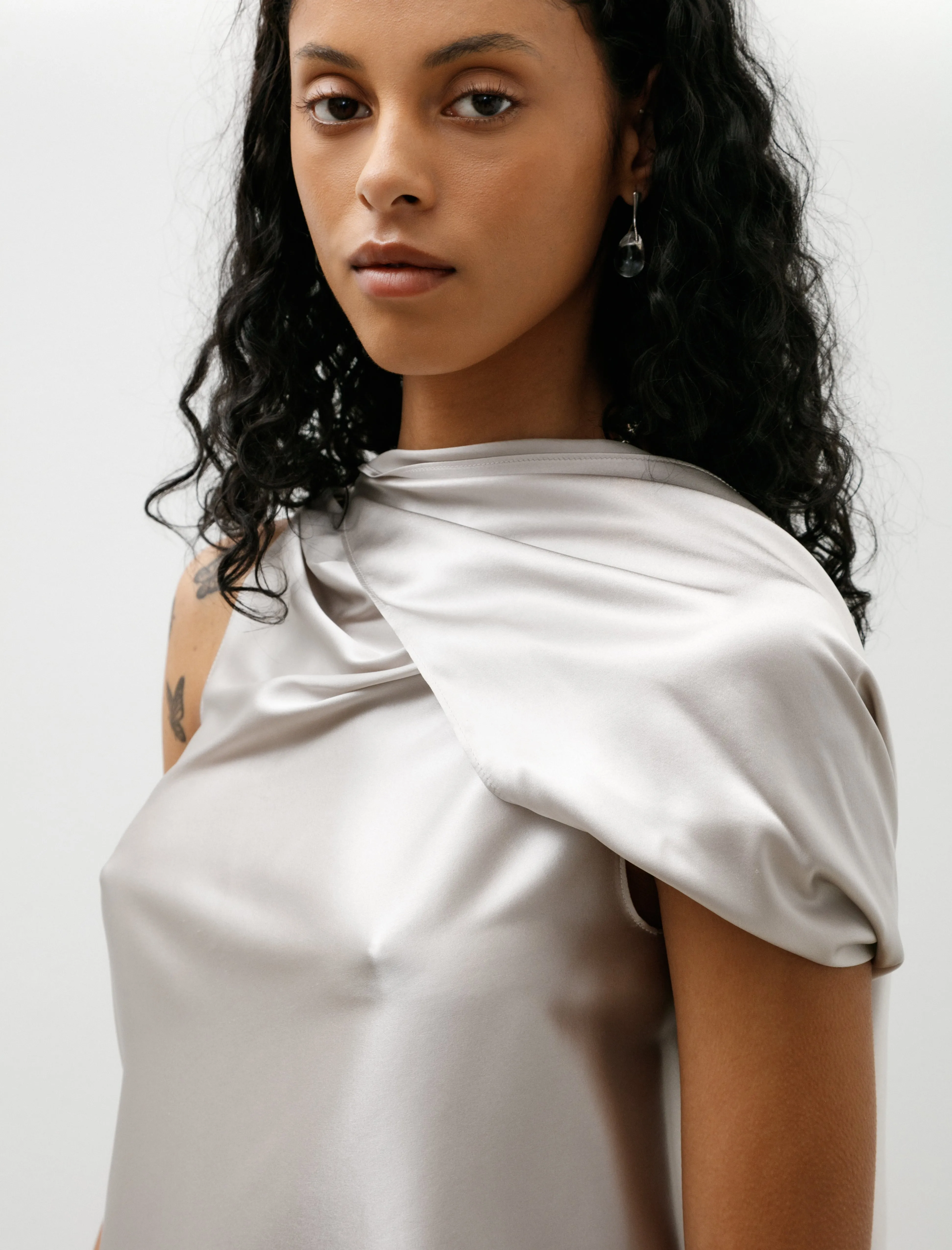 Asymmetric Top Satin Silk Pearl sold by SHOP NEIGHBOR product image thumbnail 5