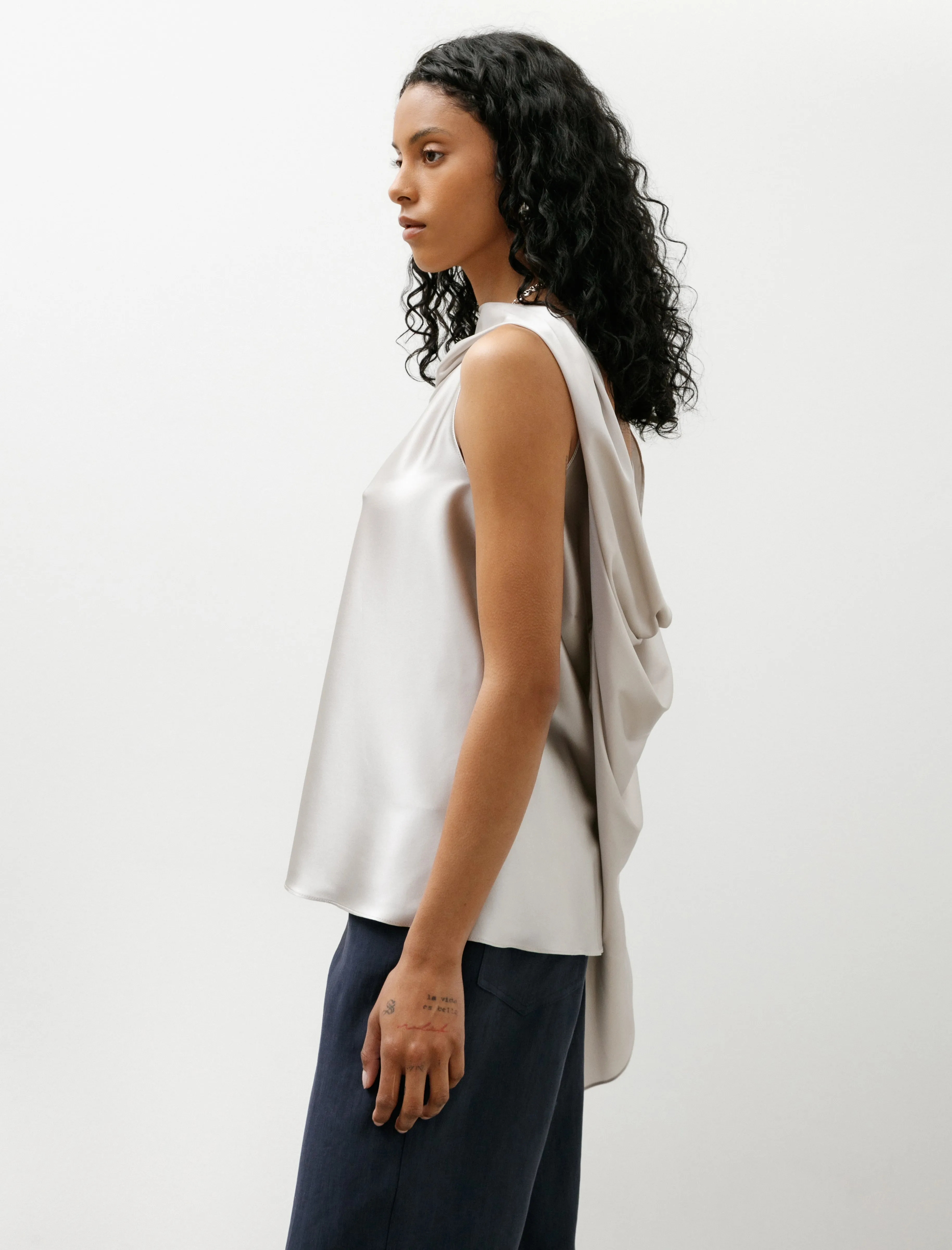 Asymmetric Top Satin Silk Pearl sold by SHOP NEIGHBOR product image thumbnail 3