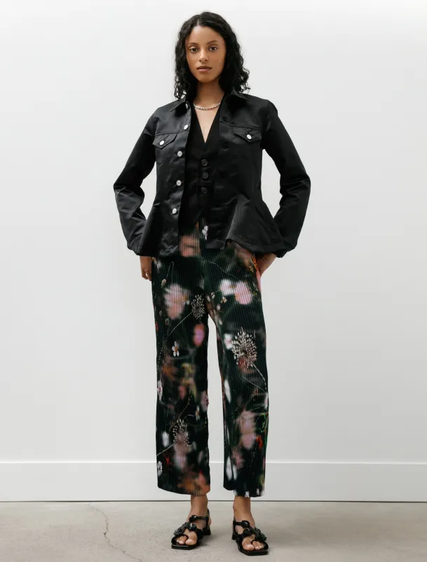 Peplum Poly Jean Jacket Black made by SHOP NEIGHBOR