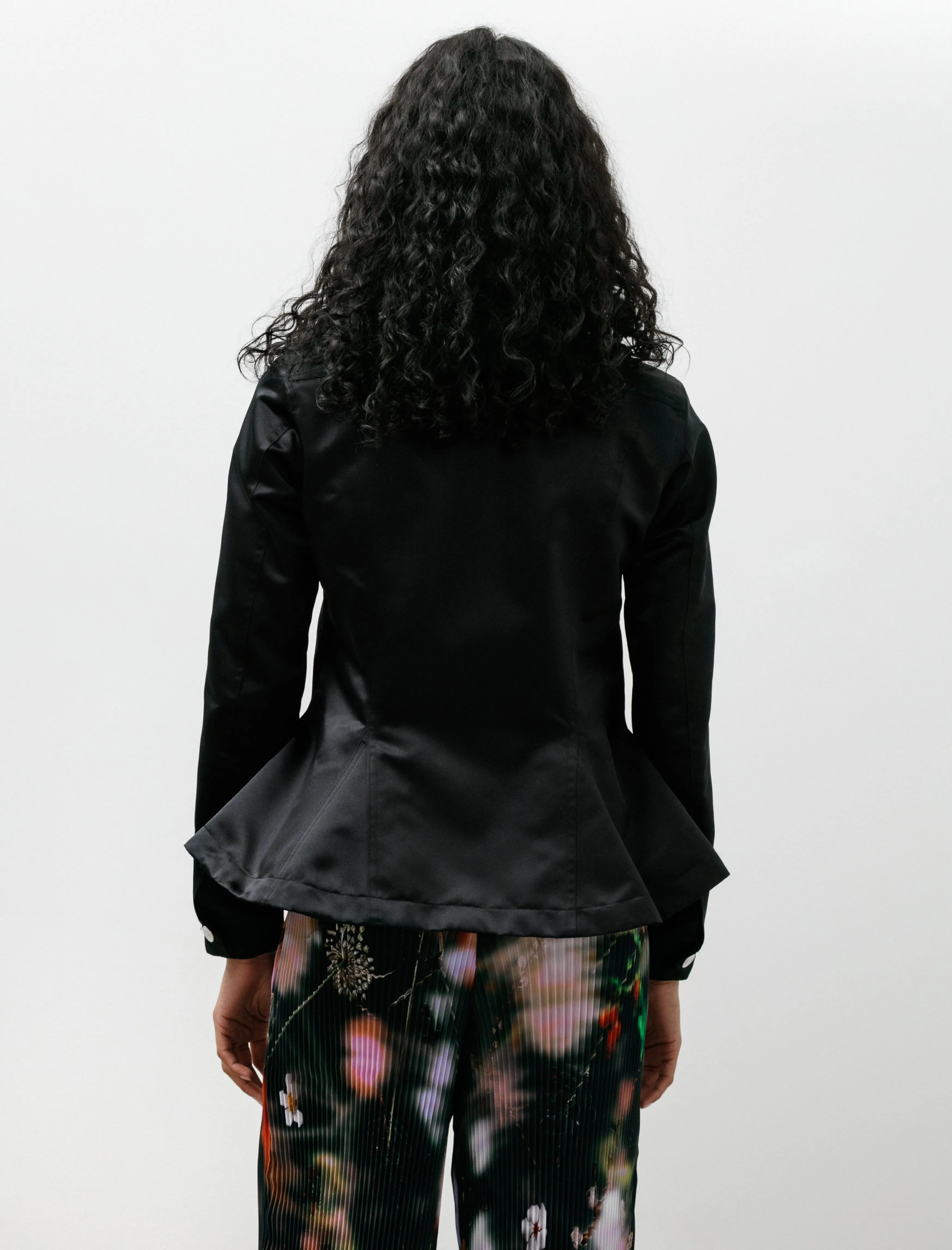 Peplum Poly Jean Jacket Black sold by SHOP NEIGHBOR product image thumbnail 5