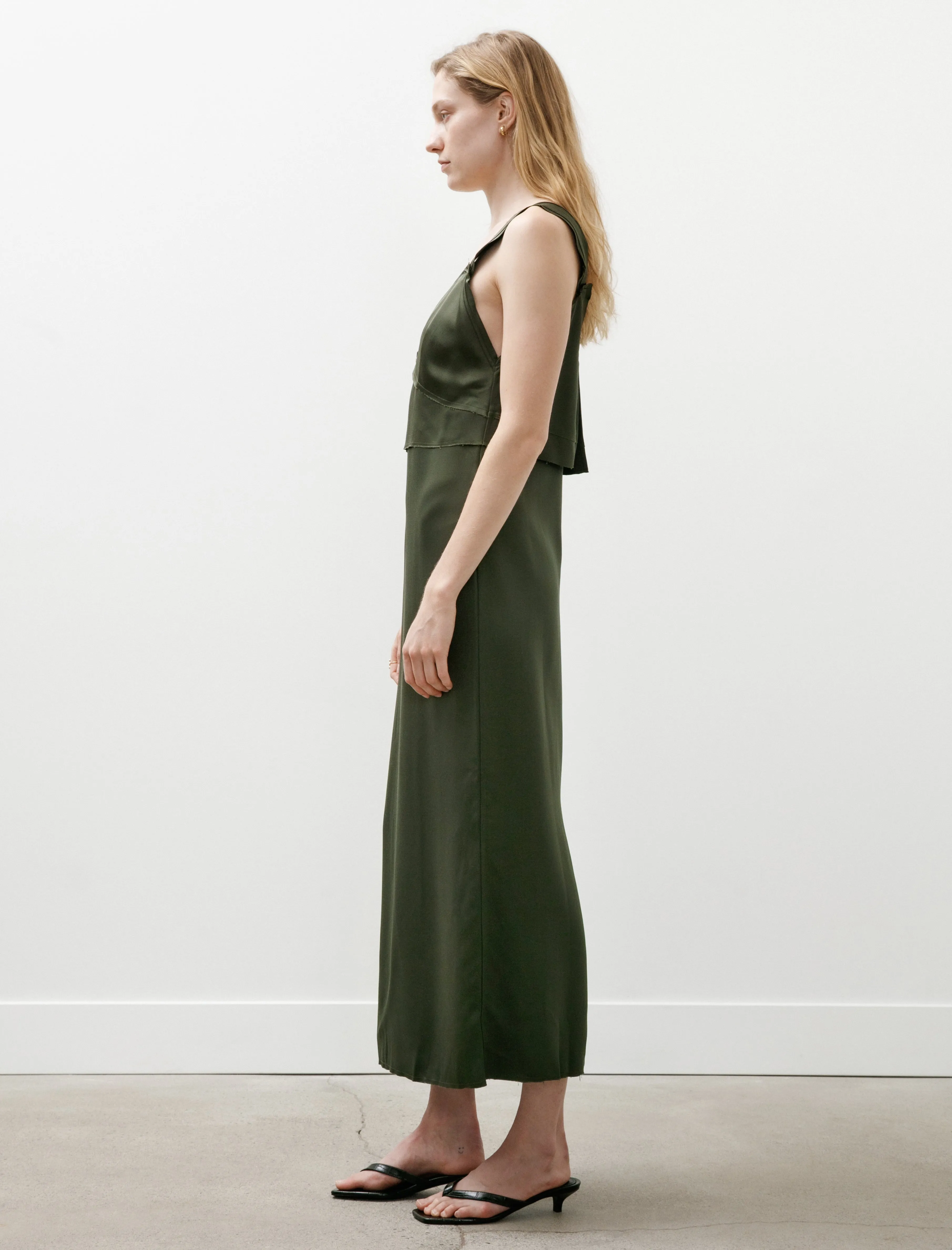 V-Neck Slip Dress Bottle Green sold by SHOP NEIGHBOR product image thumbnail 4