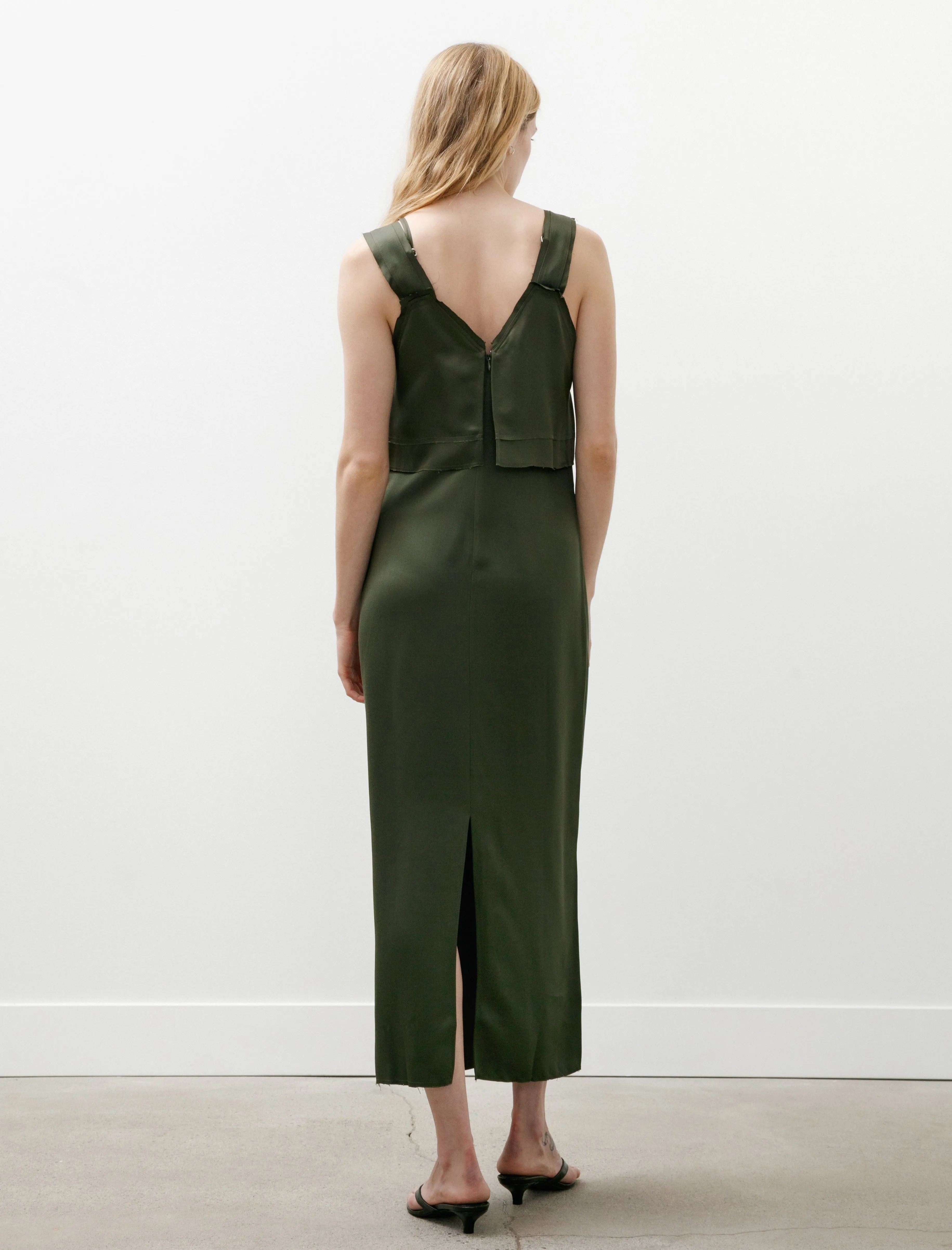 V-Neck Slip Dress Bottle Green sold by SHOP NEIGHBOR product image thumbnail 5