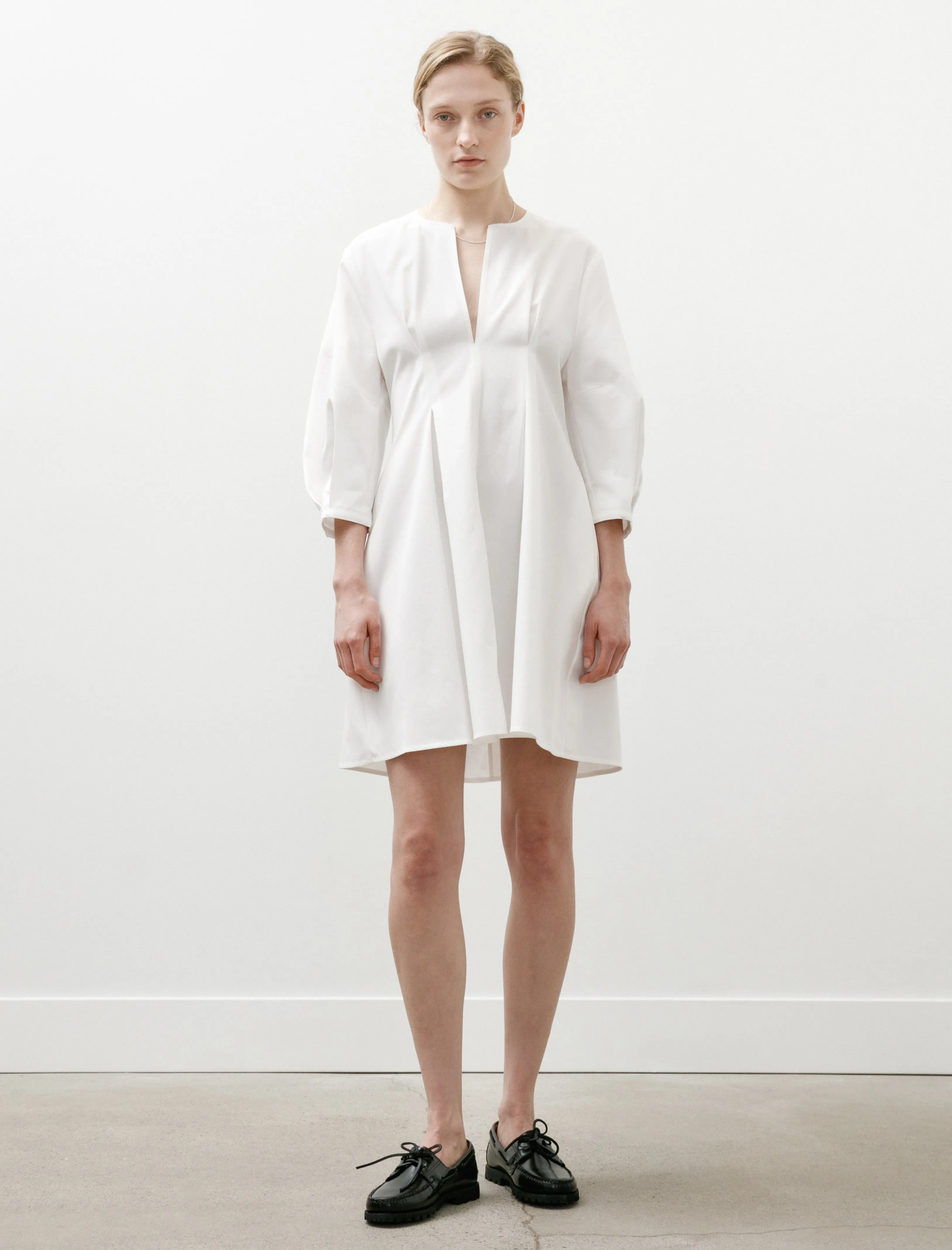 Balloon Sleeve Cotton Dress White sold by SHOP NEIGHBOR