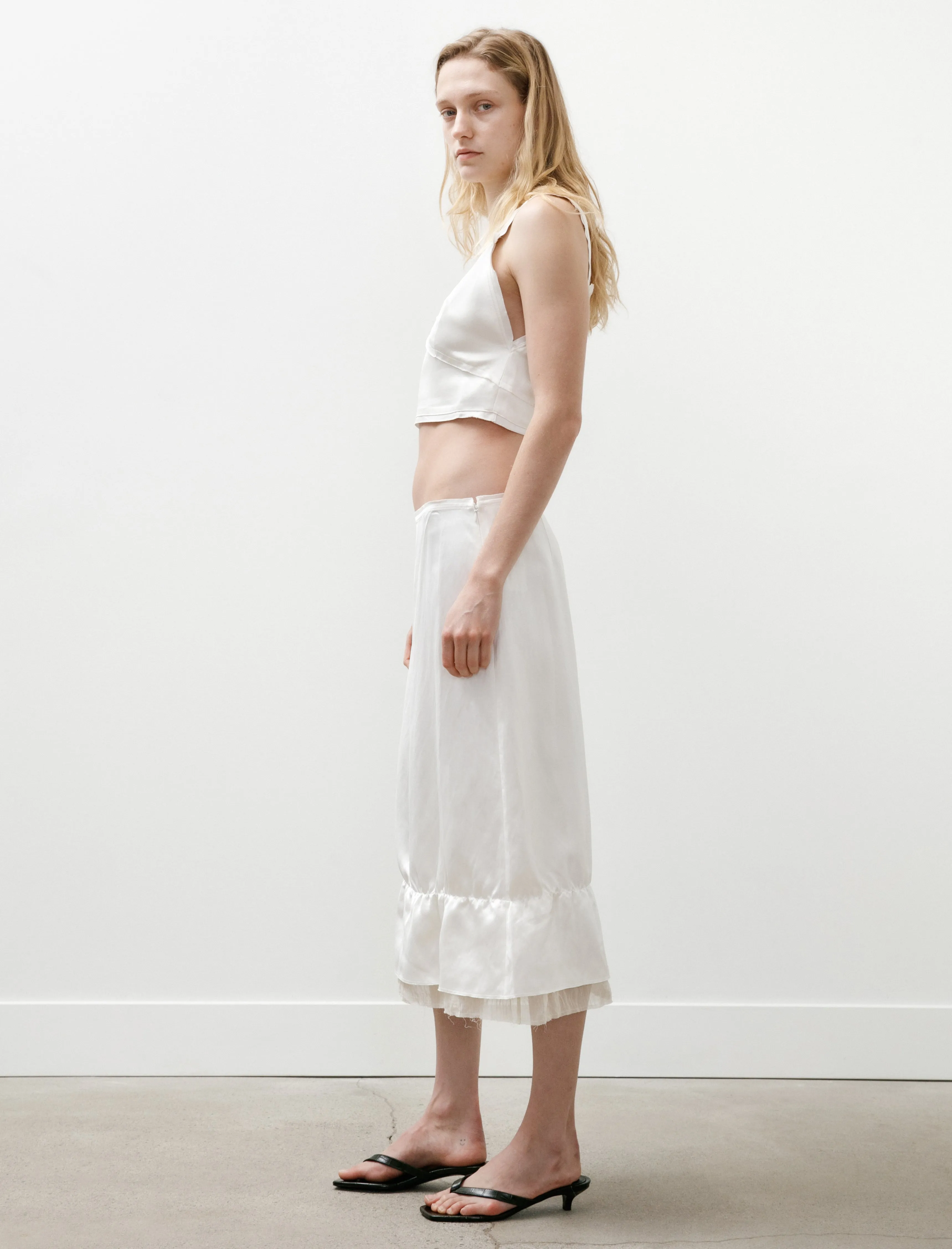 Layered Satin Skirt White sold by SHOP NEIGHBOR product image thumbnail 3