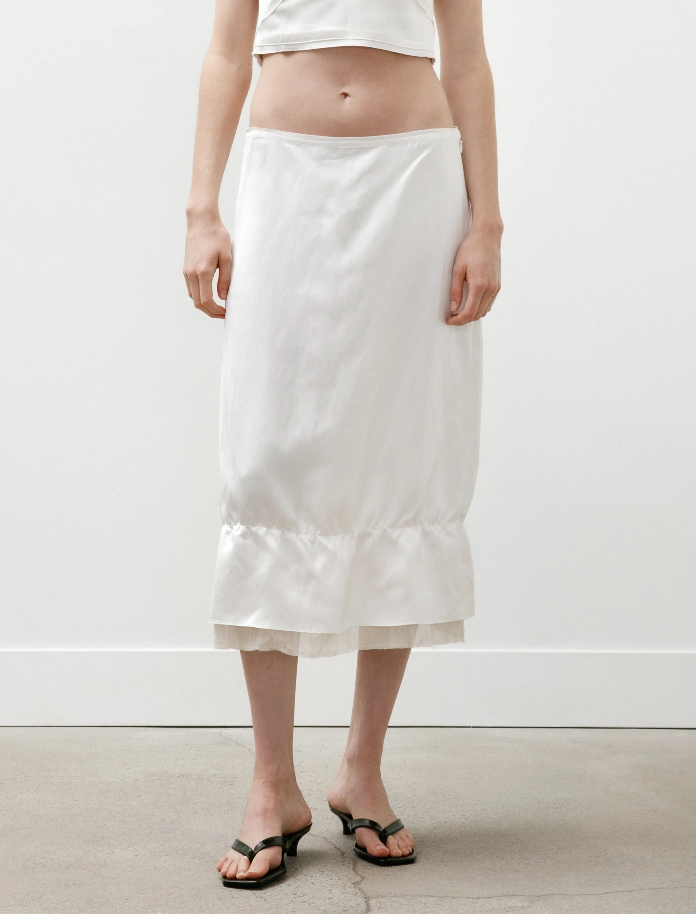 Layered Satin Skirt White sold by SHOP NEIGHBOR product image thumbnail 4